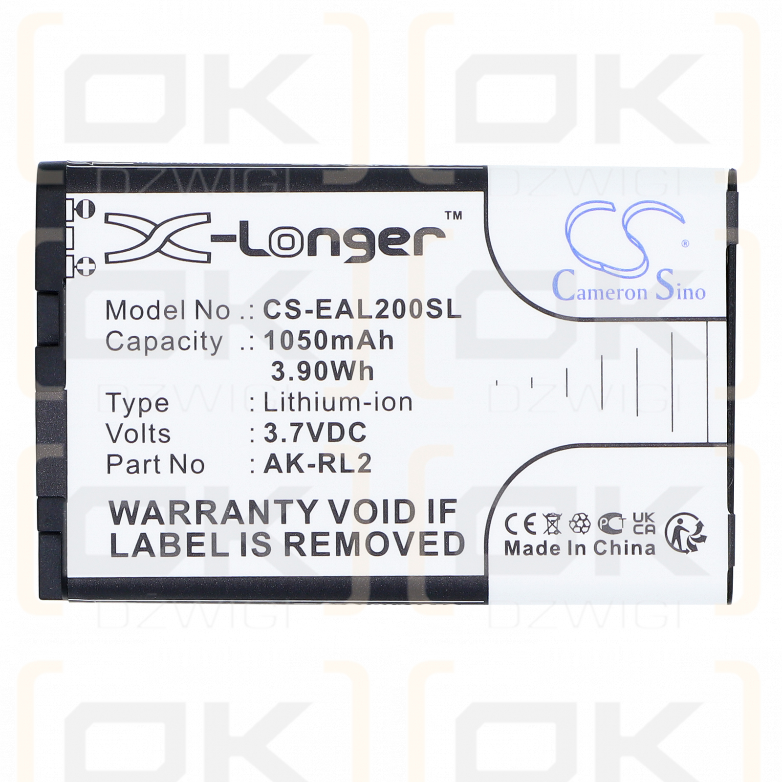 Emporia Comfort 2,4 pulgadas / AK-RL2 1050 mAh Li-ion 3,7 V (Cameron Sino)