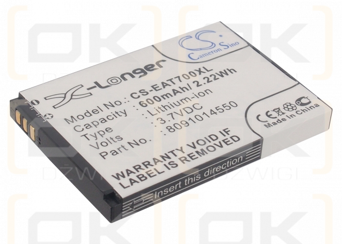 ITT Easy 7 / 8091014550 600mAh Li-ion 3.7V (Cameron Sino)