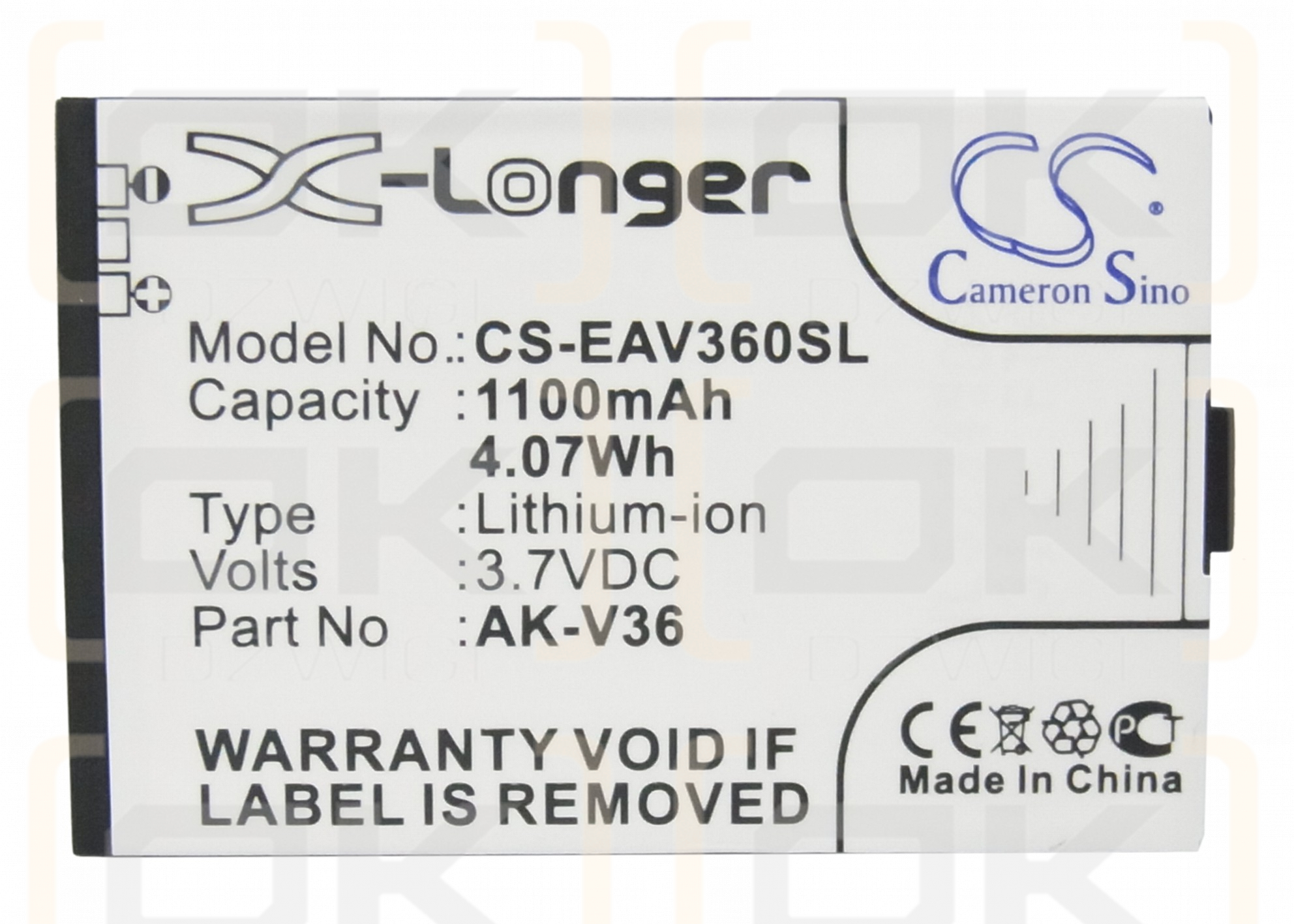 Emporia V38 / AK-V36 1100mAh Li-ion 3.7V (Cameron Sino)