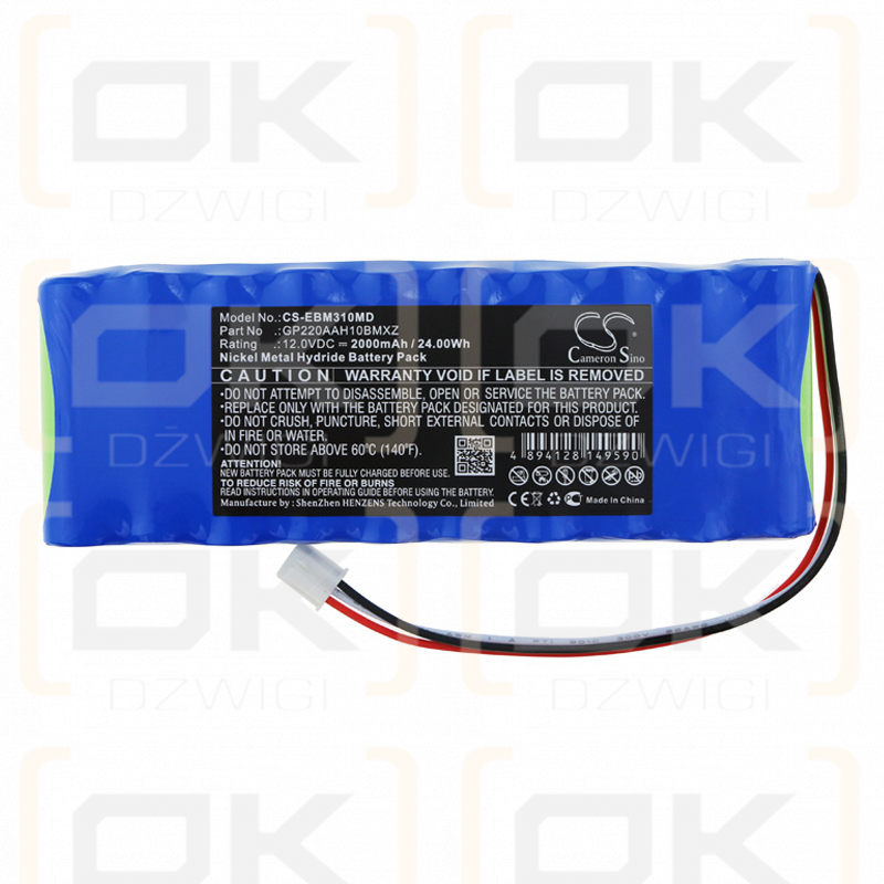 Bionet BM3 Plus / GP220AAH10BMXZ 2000 mAh Ni-MH 12,0 V (Cameron Sino)