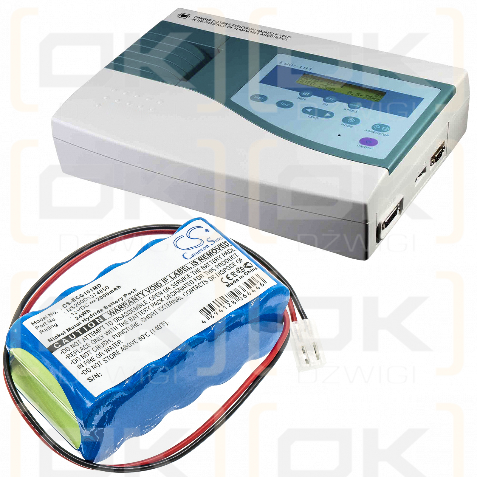 Biocare ECG-101 / NS200D1374850 2000mAh Ni-MH 12.0V (Cameron Sino)