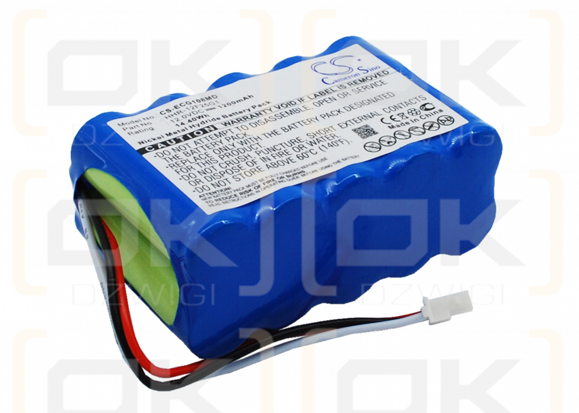 Kenz Cardico ECG-110 / HHR-12F25G1 1200mAh Ni-MH 12.0V (Cameron Sino)