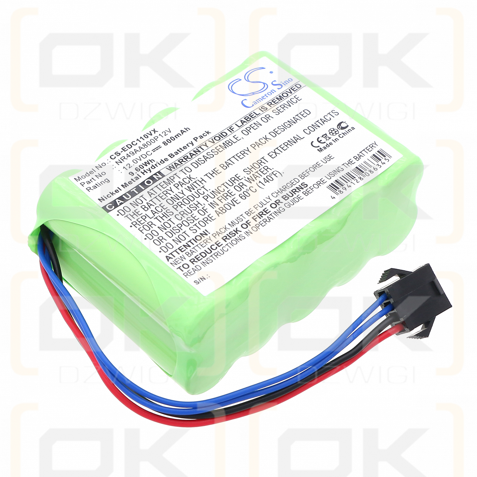 Ecovacs Deebot CR100 / NR49AA800P12V 800 mAh Ni-MH 12,0 V (Cameron Sino)