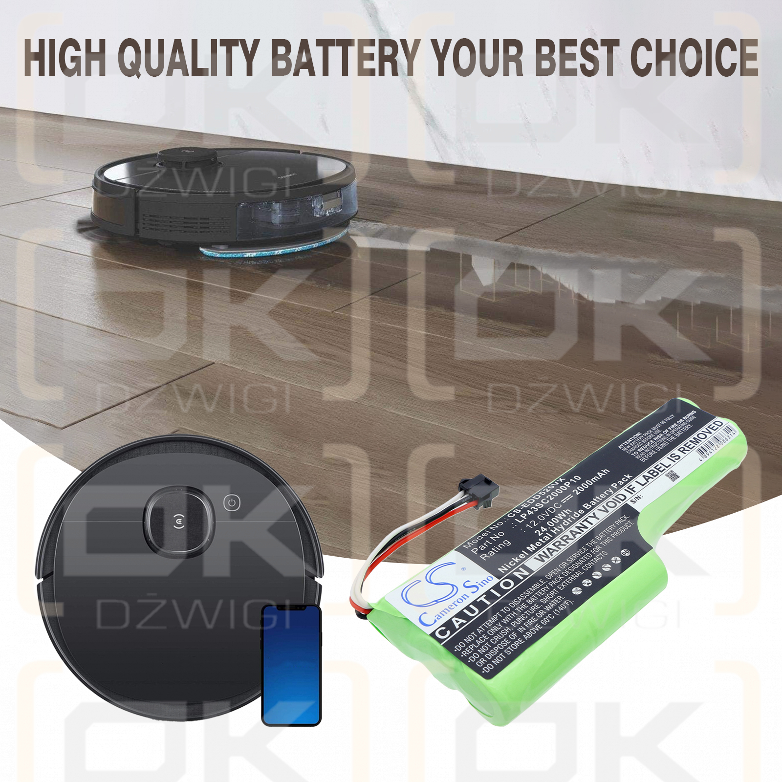 Ecovacs T5 / LP43SC2000P10 2000 mAh Ni-MH 12 V (Cameron Sino)