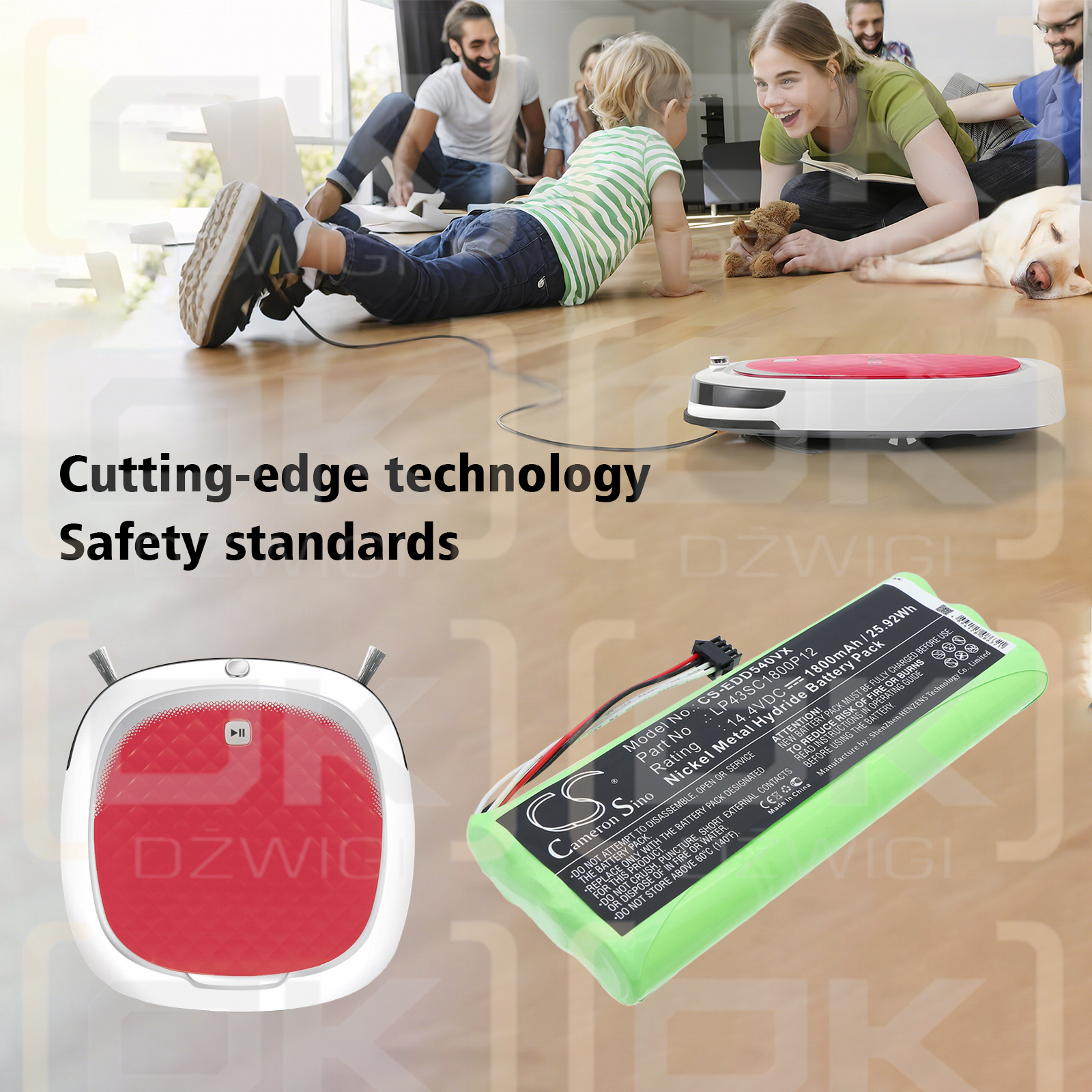 Ecovacs Deebot D35 / LP43SC1800P12 1800 mAh Ni-MH 14.4 V (Cameron Sino)