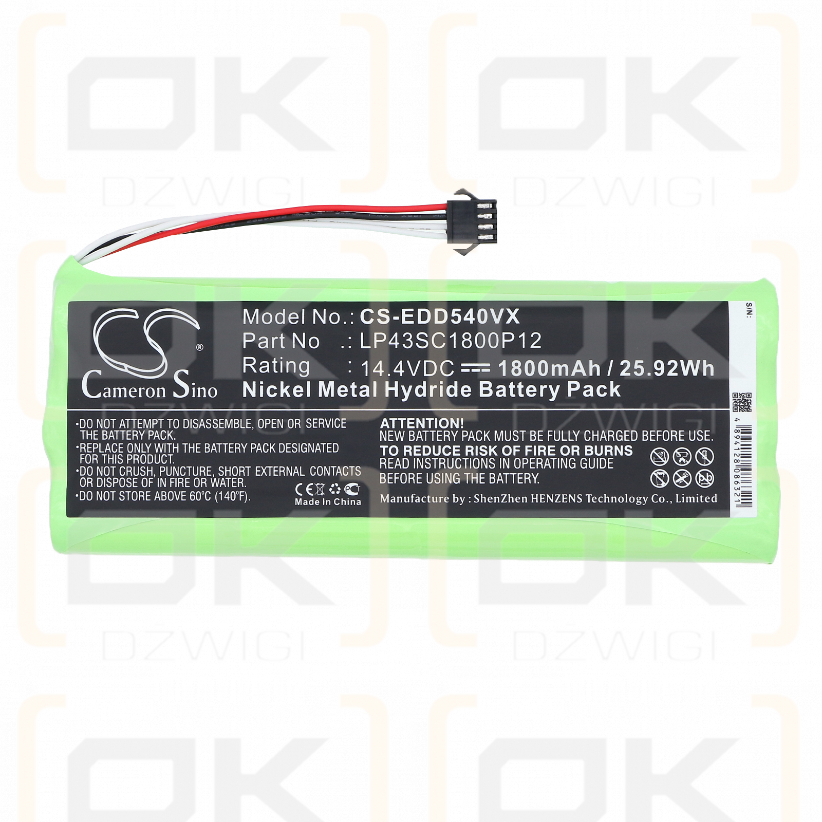 Ecovacs Deebot D35 / LP43SC1800P12 1800 mAh Ni-MH 14.4 V (Cameron Sino)