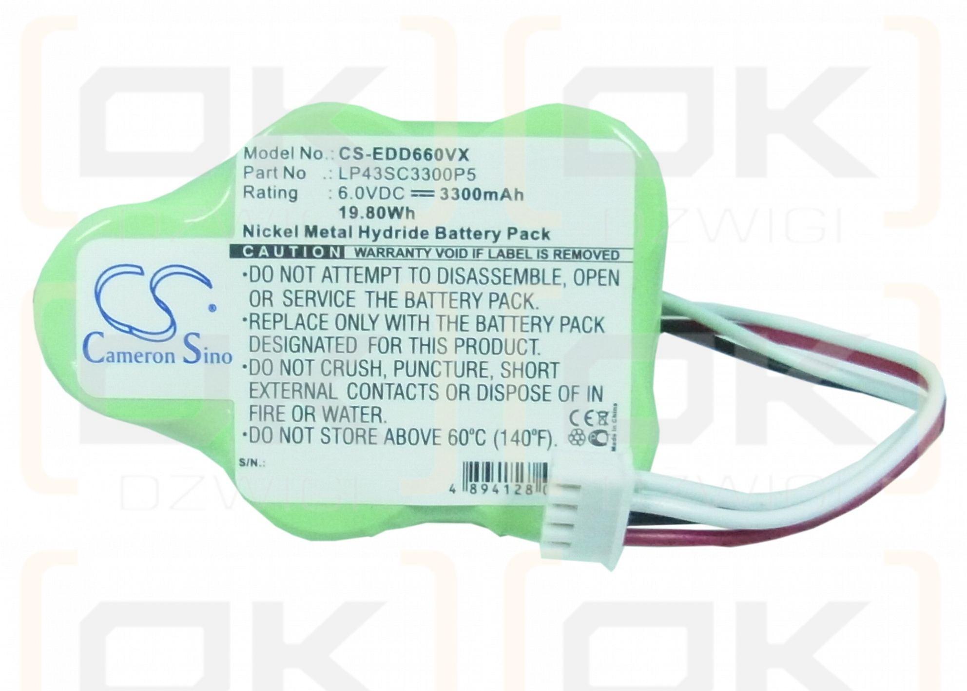 Hoover RB001 / 35601130 3300 mAh Ni-MH 6,0 V (Cameron Sino)