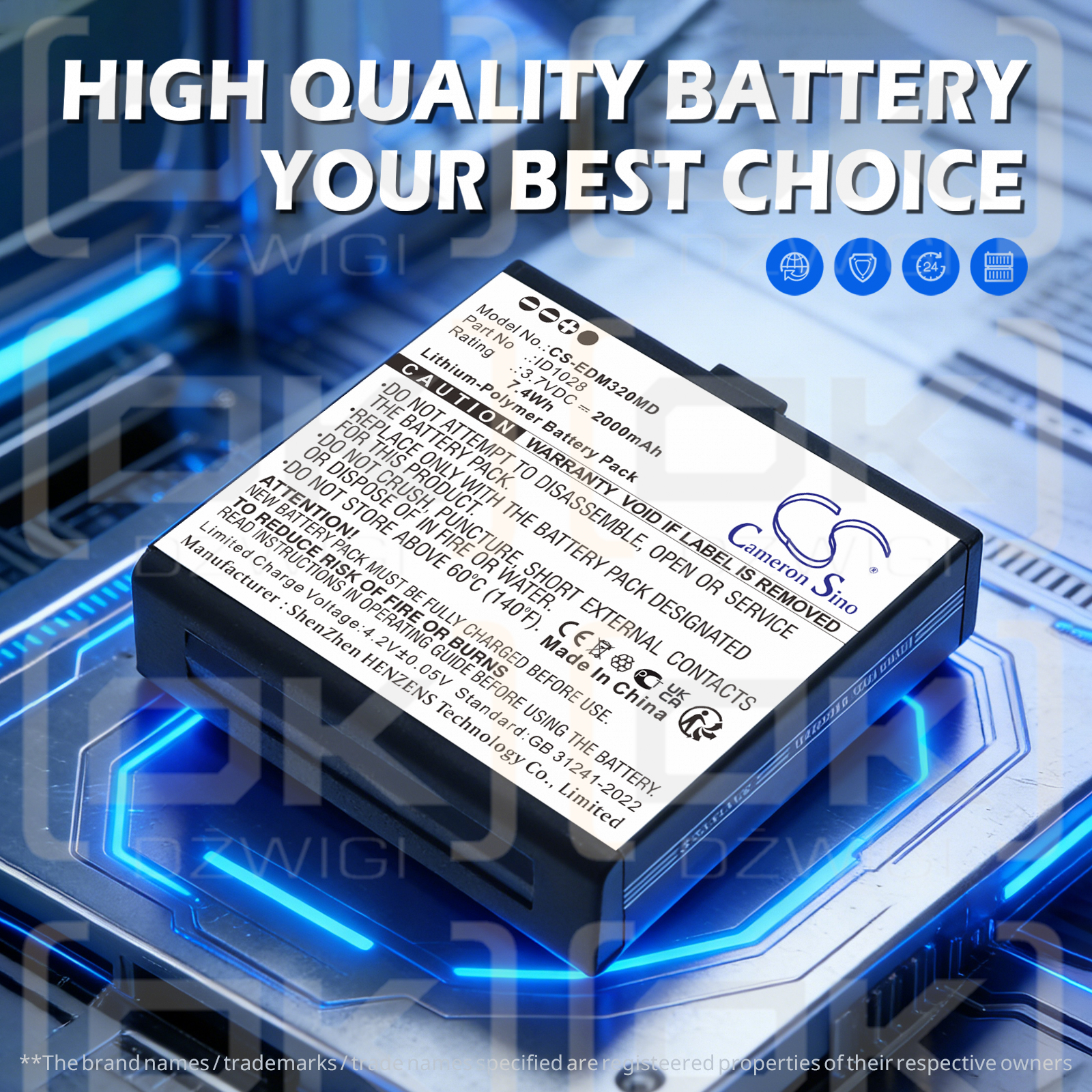 Edan iM3s Monitor / 01.21.064397 2000 mAh Li-Polymer 3,7 V (Cameron Sino)