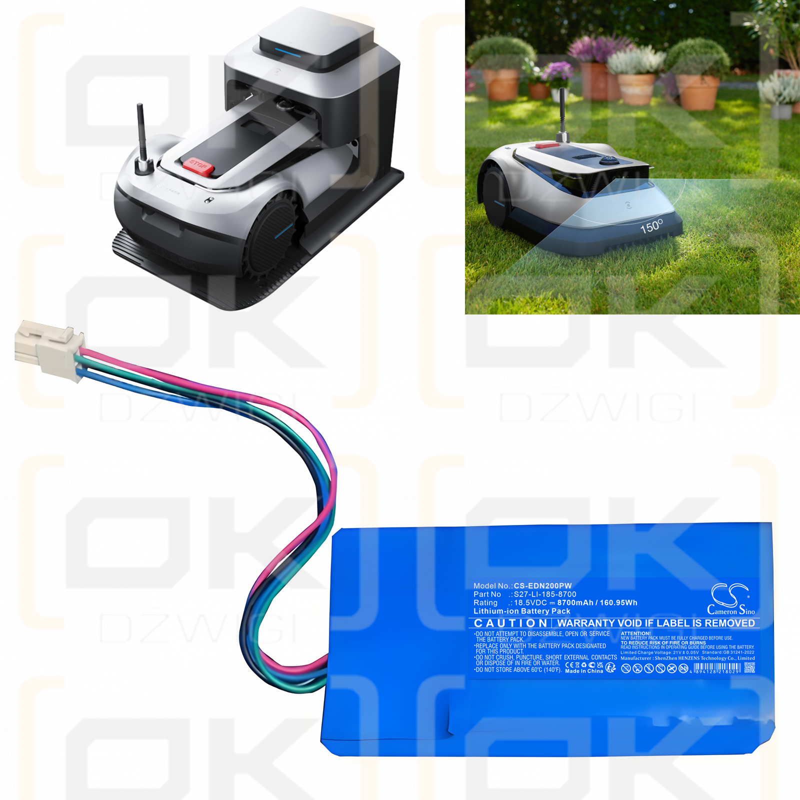 Ecovacs MPB13 / 201-2326-010 8700 mAh, iones de litio, 18,5 V (Cameron Sino)