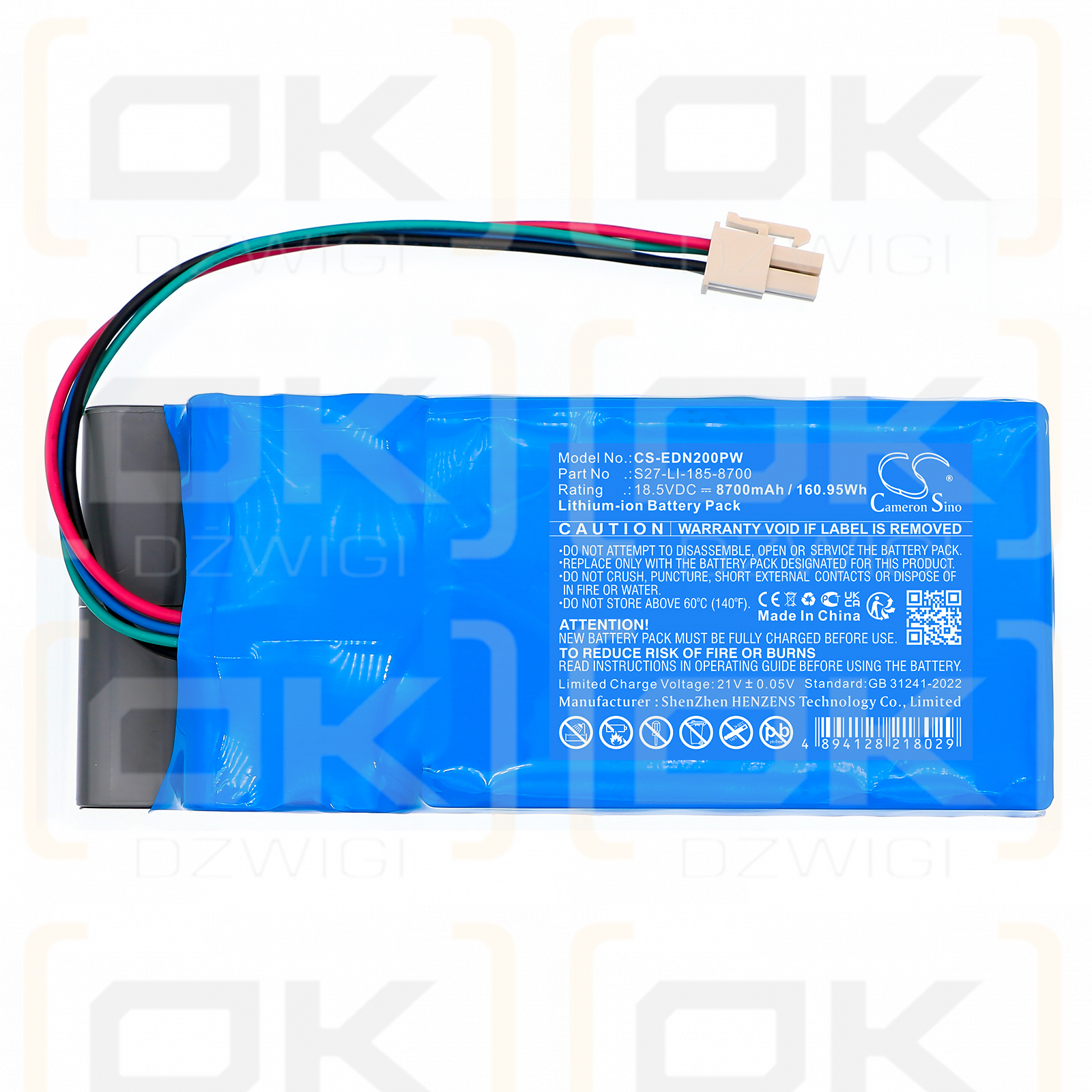 Ecovacs MPB13 / 201-2326-010 8700 mAh, iones de litio, 18,5 V (Cameron Sino)