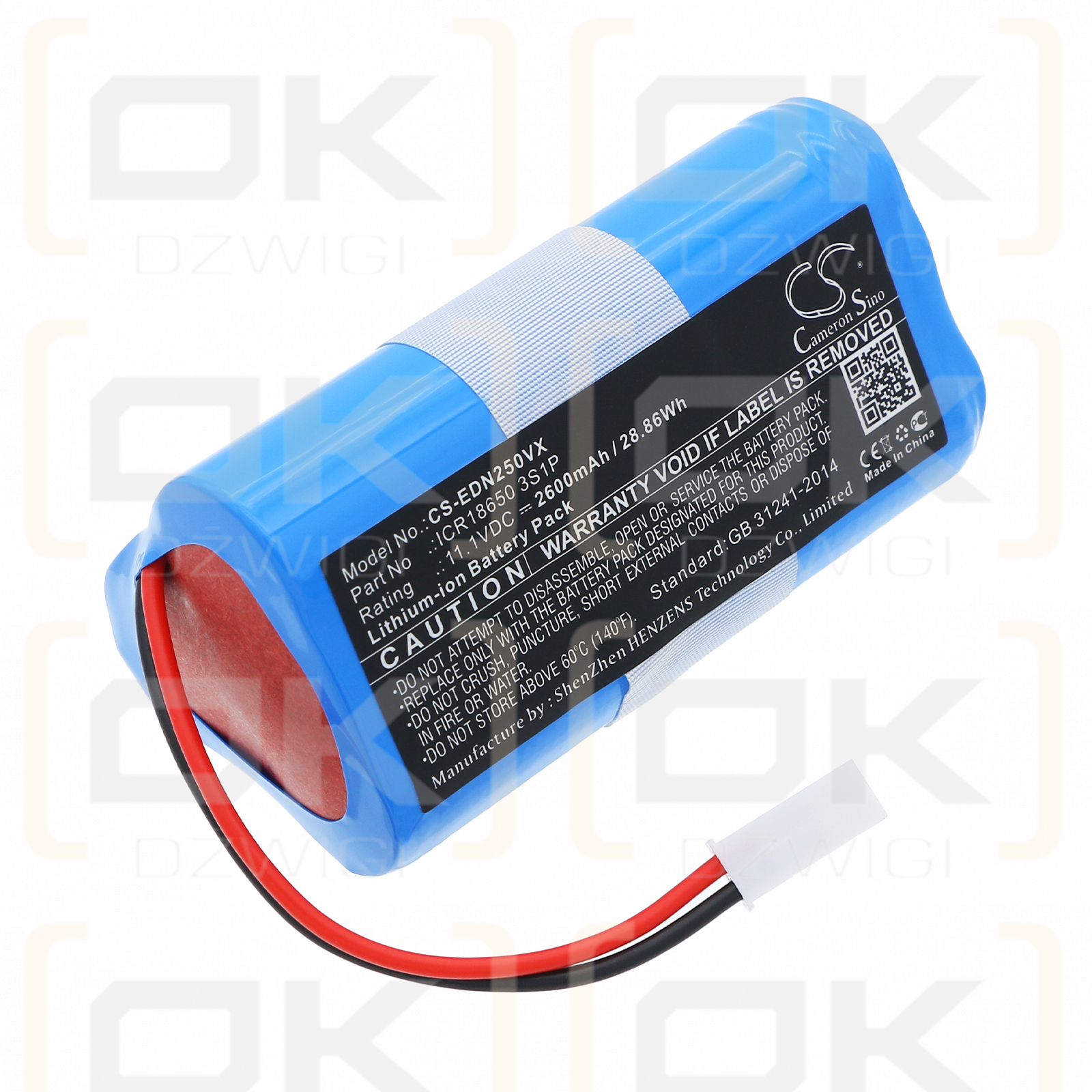 Ecovacs V700 / ICR18650 3S1P 2600 mAh Li-ion 11.1 V (Cameron Sino)