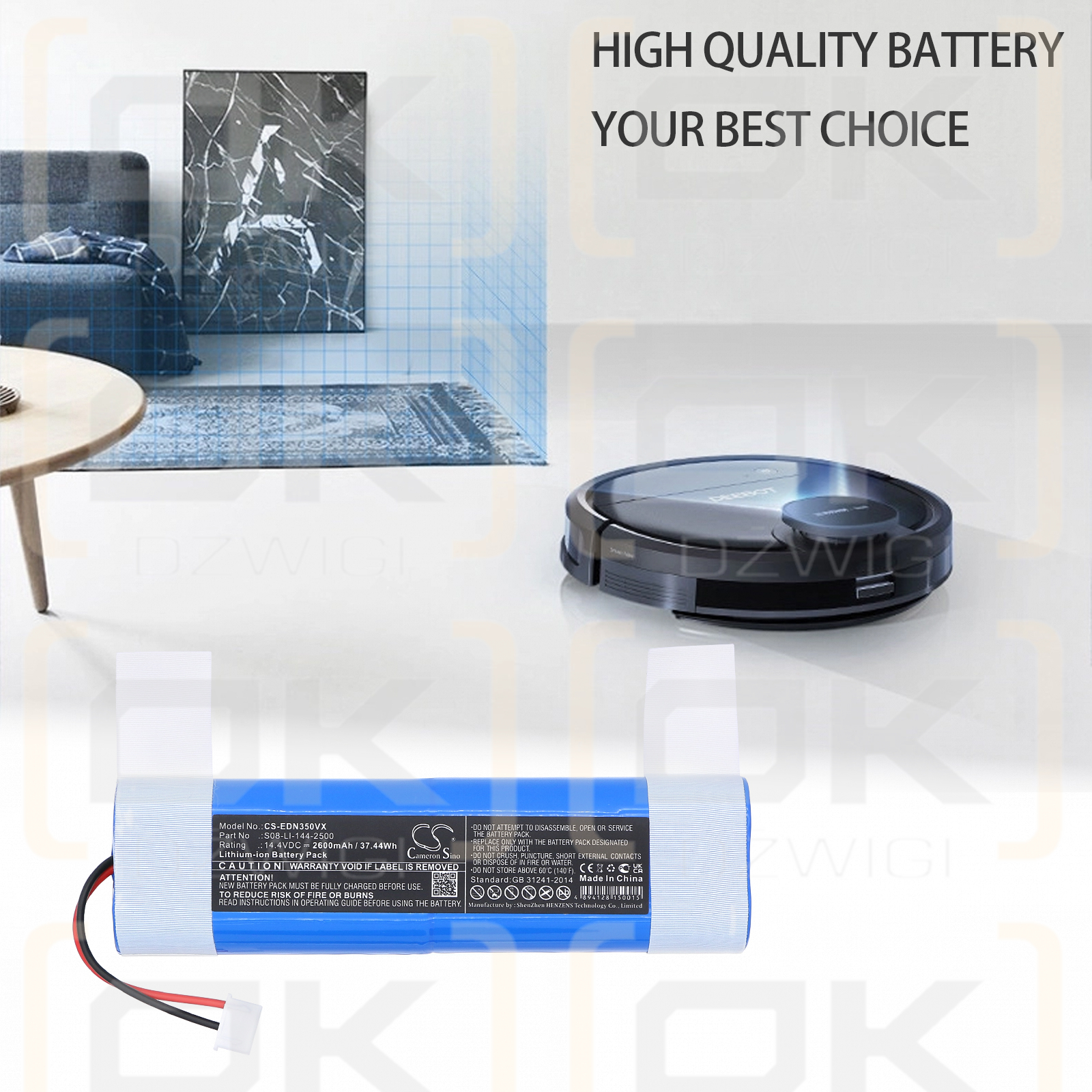 Ecovacs Deebot Ozmo 900 / S08-LI-144-2500 2600 mAh Li-ion 14.4 V (Cameron Sino)