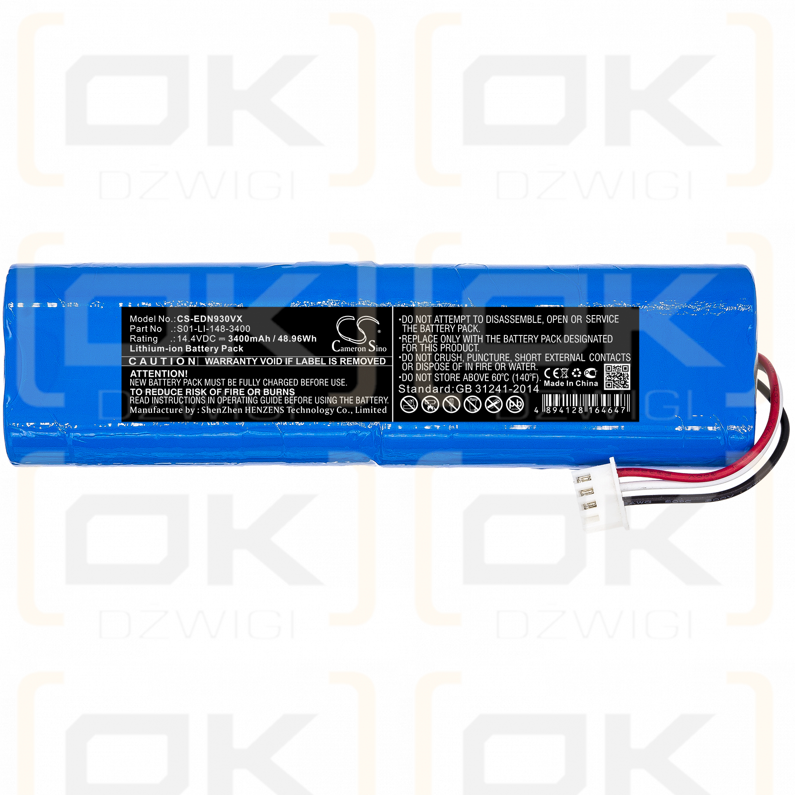 Ecovacs Deebot DN5G / S01-LI-148-2600 3400mAh Li-ion 14.4V (Cameron Sino)