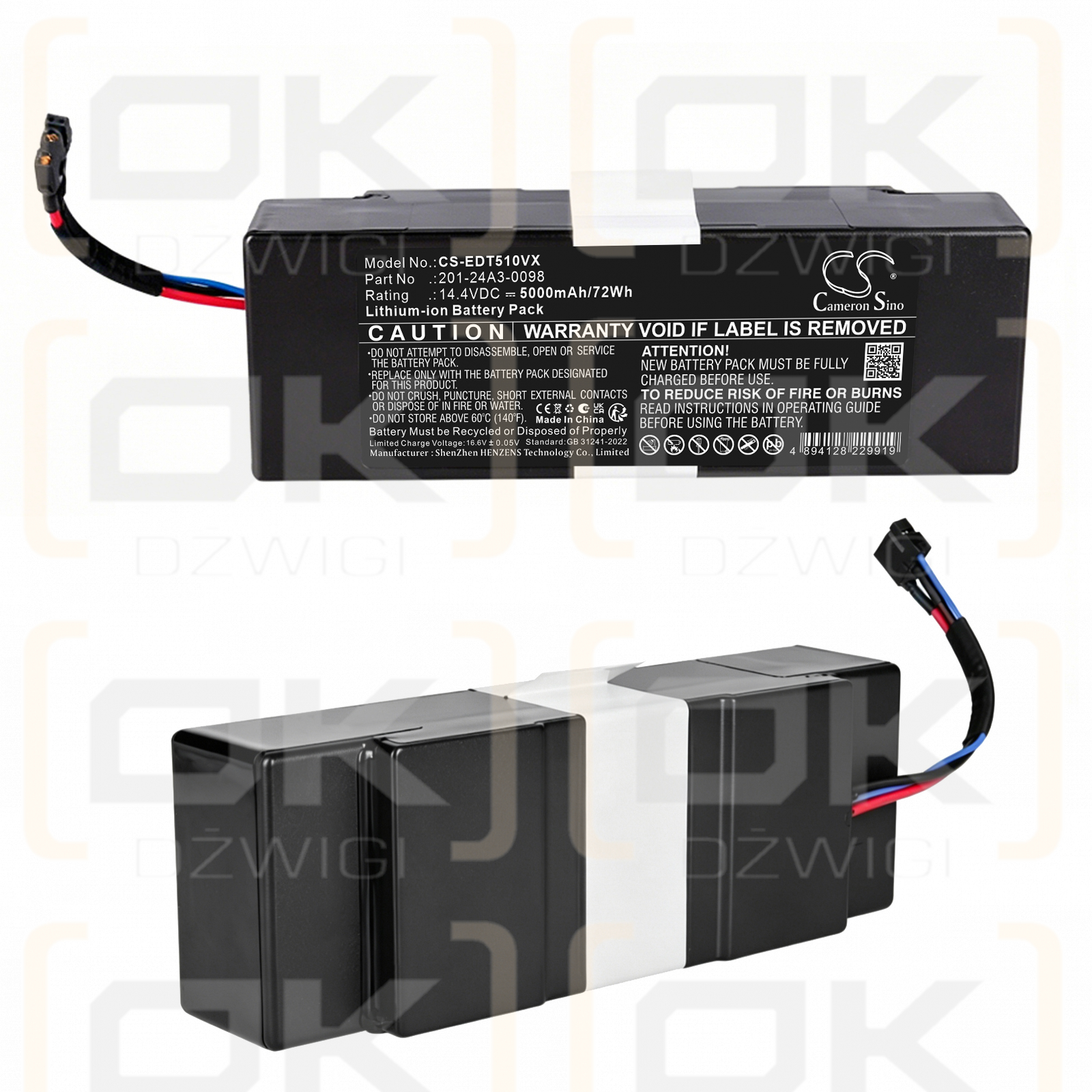 Bateria zamienna do Ecovacs X11 PRO OMNI / 201-24A3-0098 5000 mAh Li-ion 14.4 V (Cameron Sino)