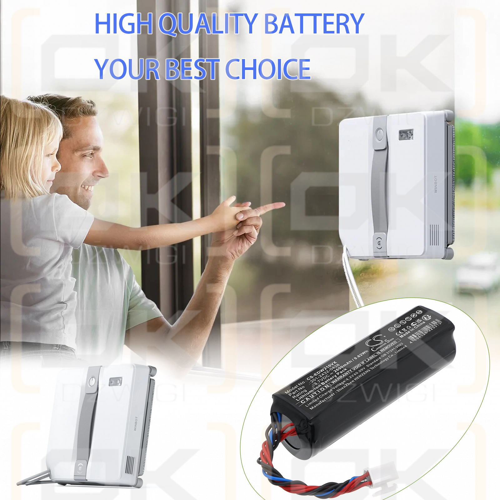 Ecovacs Winbot W2 Pro / 201-2432-0438 2600 mAh Li-ion 3.7 V (Cameron Sino)