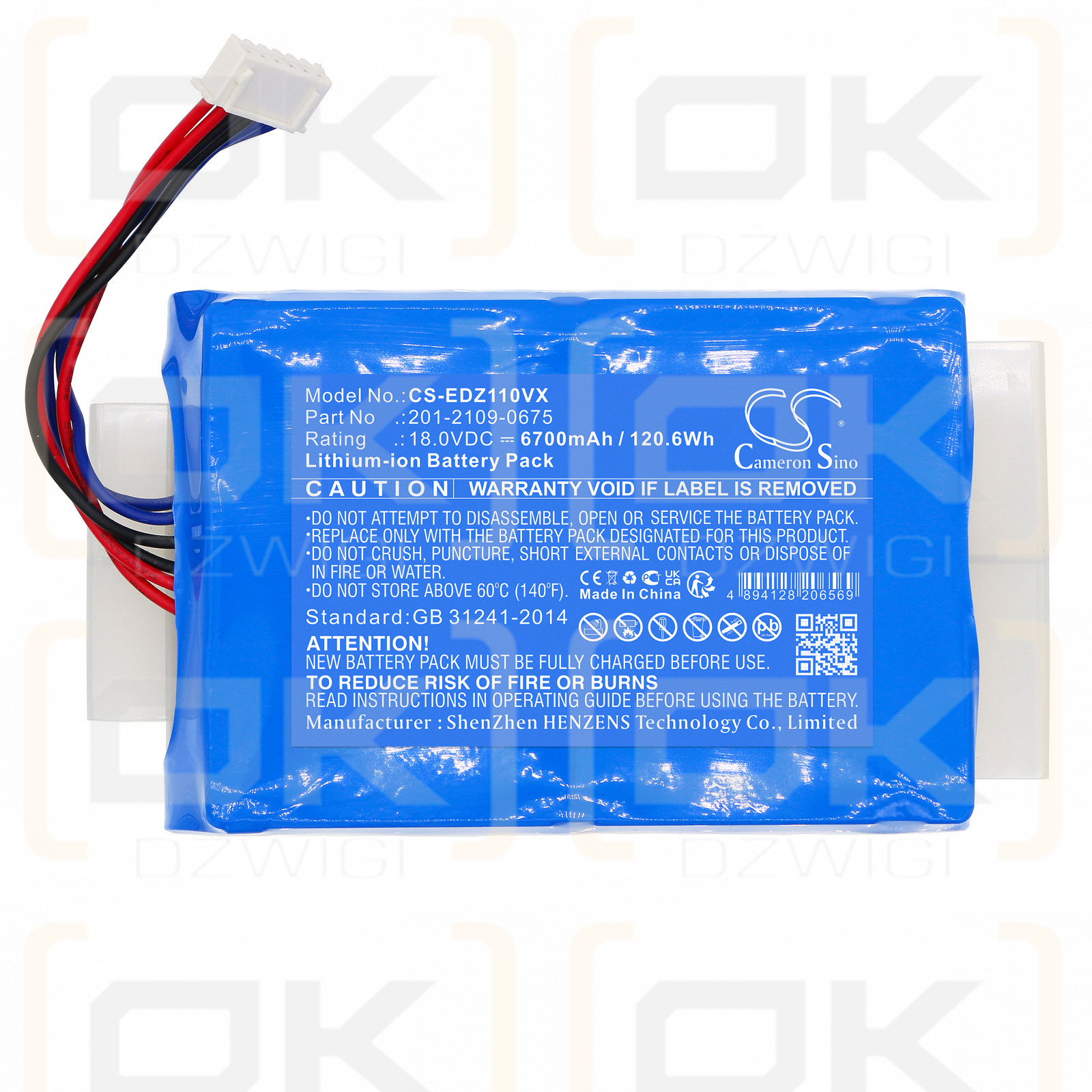 Ecovacs Airbot Z1 / 201-2109-0675 6700mAh Li-ion 18.0V (Cameron Sino)