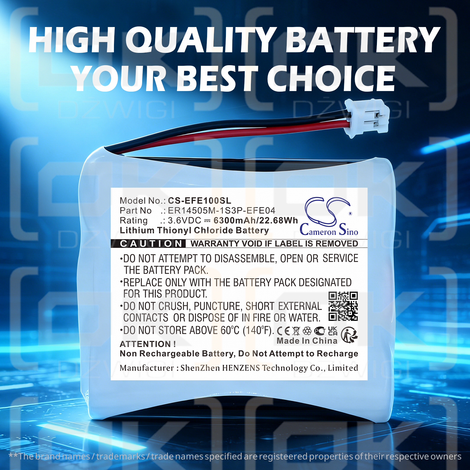 Efento NB-IoT / ER14505M-1S3P-EFE04 6300 mAh Li-SOCl2 3.6 V (Cameron Sino)