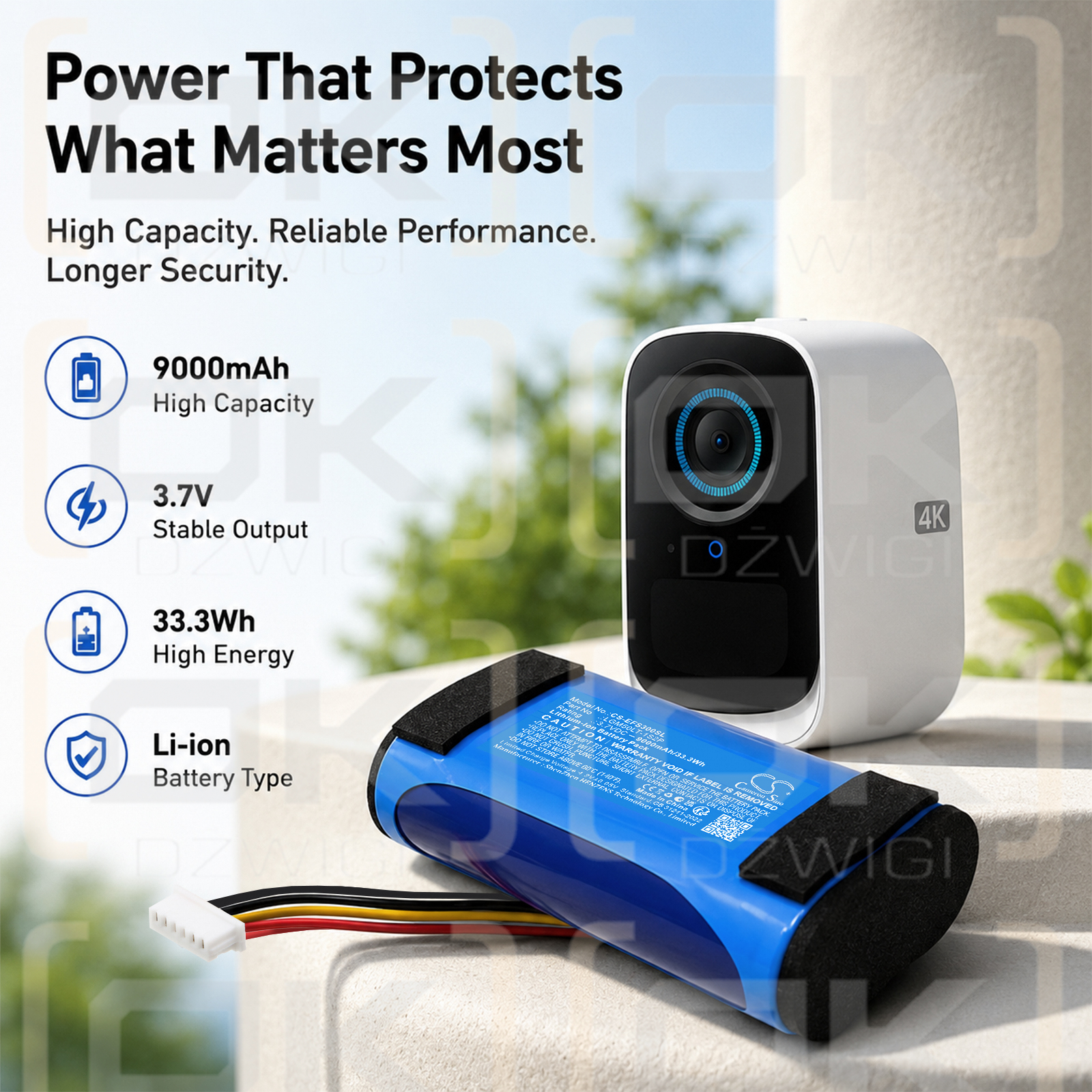 Сменный литий-ионный аккумулятор 9000 мАч для Eufy T8161 / LGM50LT-1S2P 3,7 В (Cameron Sino)