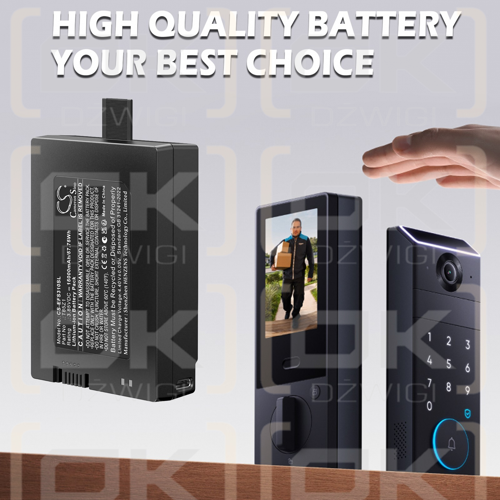 Bateria zamienna do Eufy  FamiLock S3 Max / T85Z1 15000 mAh Li-ion 3.85 V (Cameron Sino)