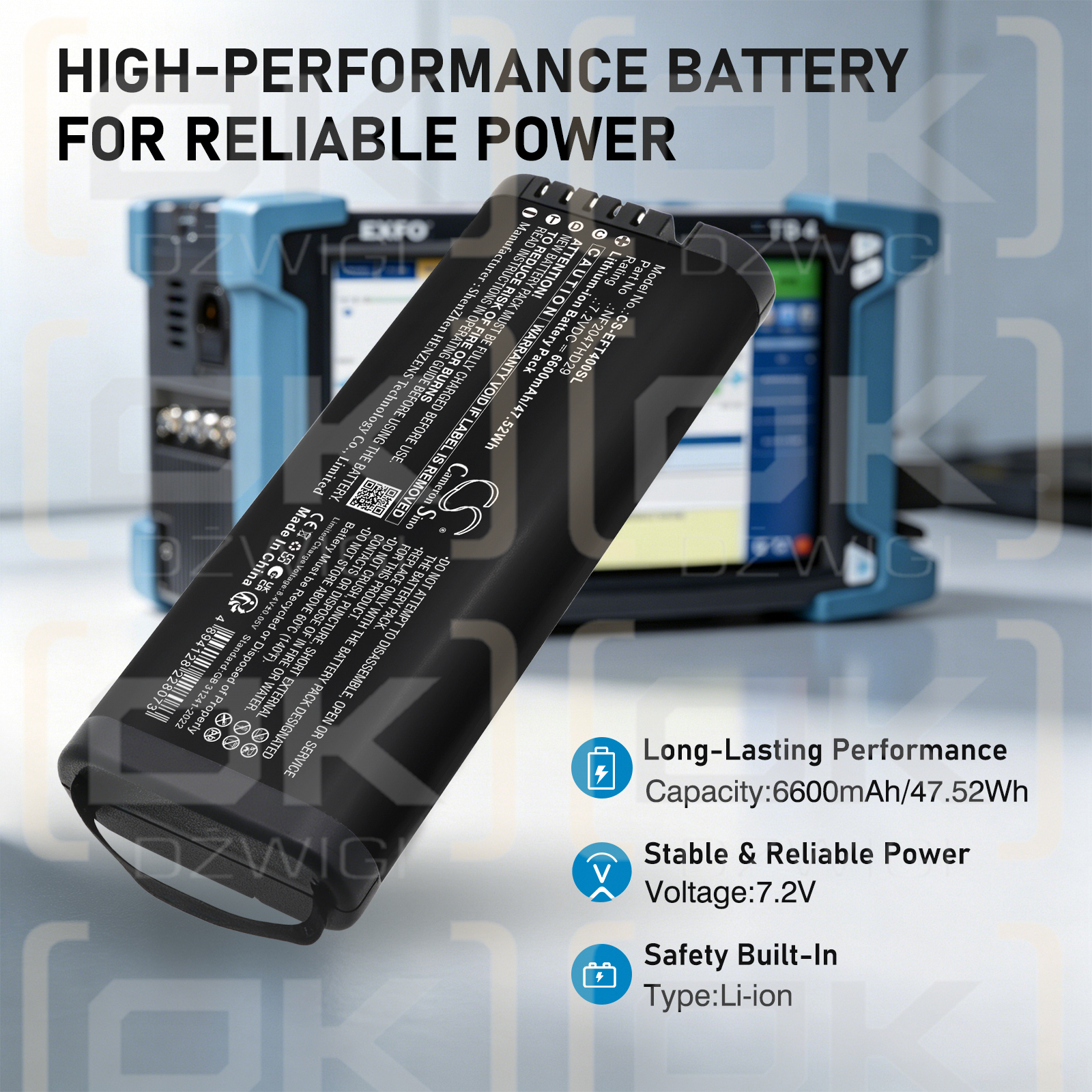 Bateria zamienna do EXFO FTB-4 / NF2047HD 6600 mAh Li-ion 7.2 V (Cameron Sino)