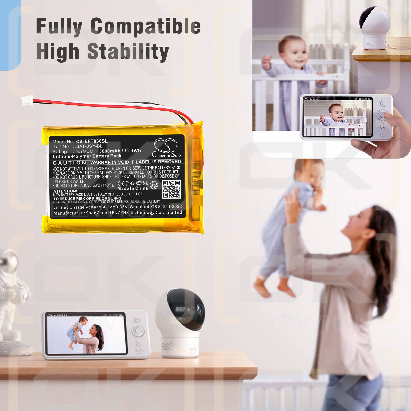 Eufy T8300-M / BAT-JSY-BL 3000mAh Li-Polymer 3.7V (Cameron Sino)