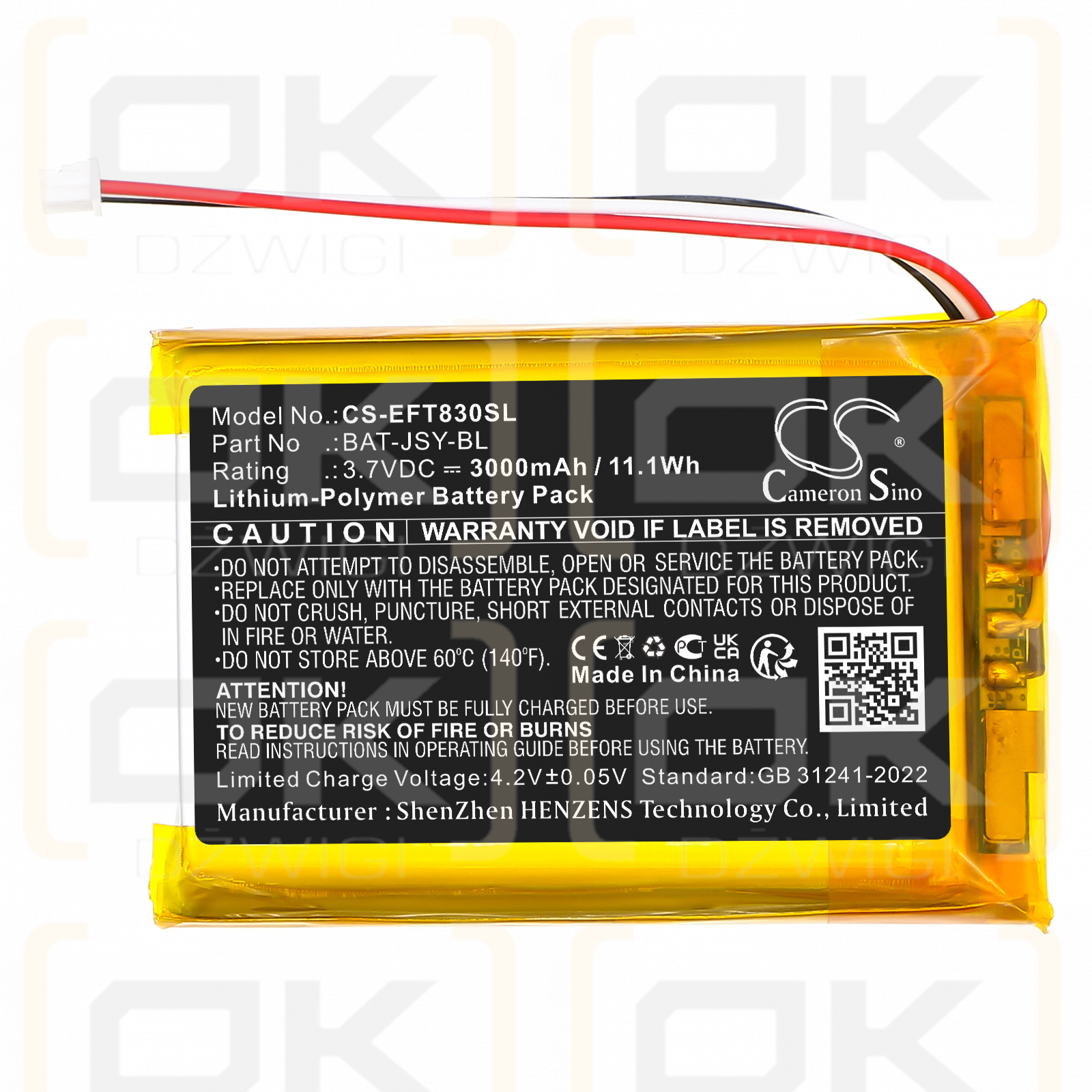 Eufy T8300-M / BAT-JSY-BL 3000mAh Li-Polymer 3.7V (Cameron Sino)