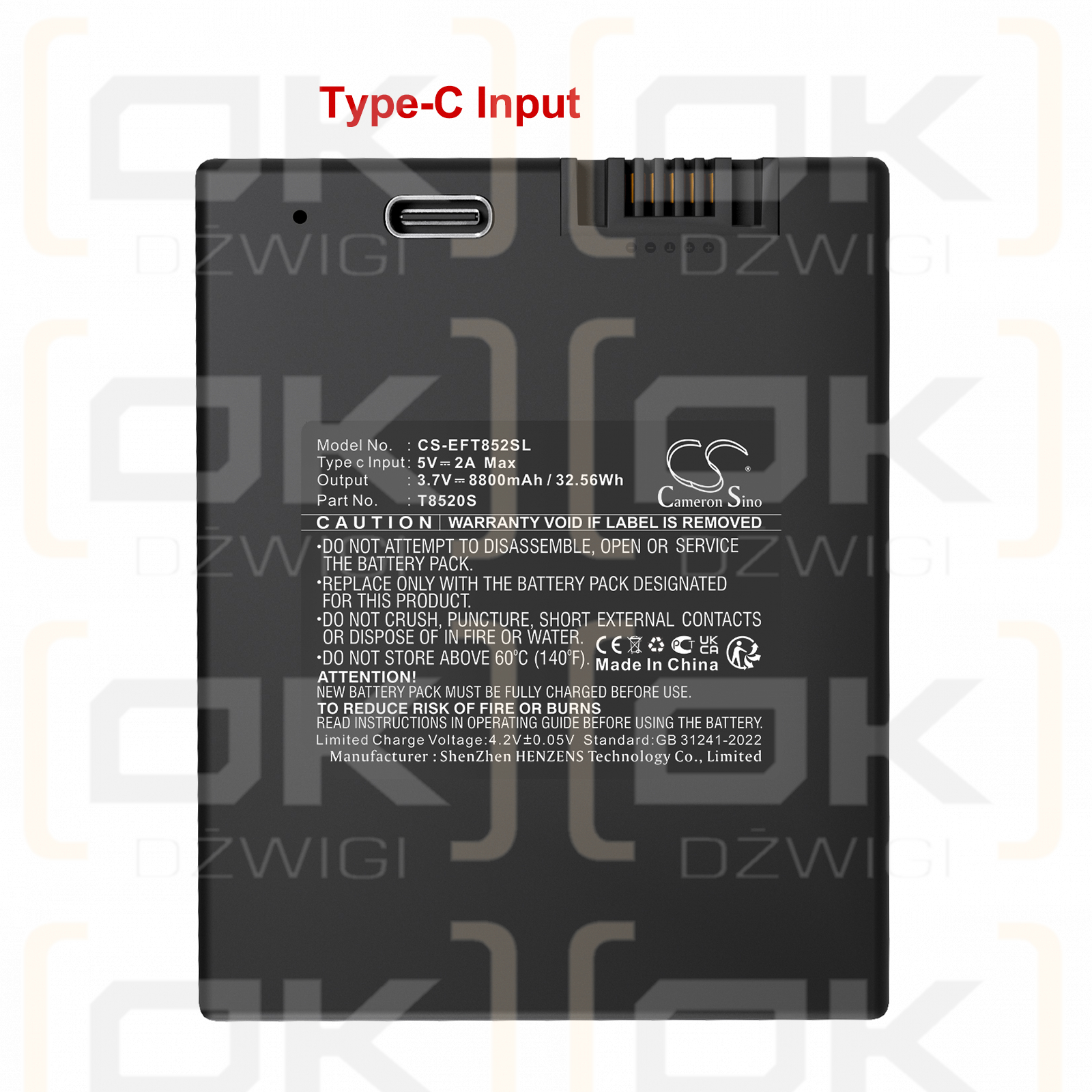 Eufy eufyCam 3 / T8520S 8800mAh Li-ion 3.7V (Cameron Sino)