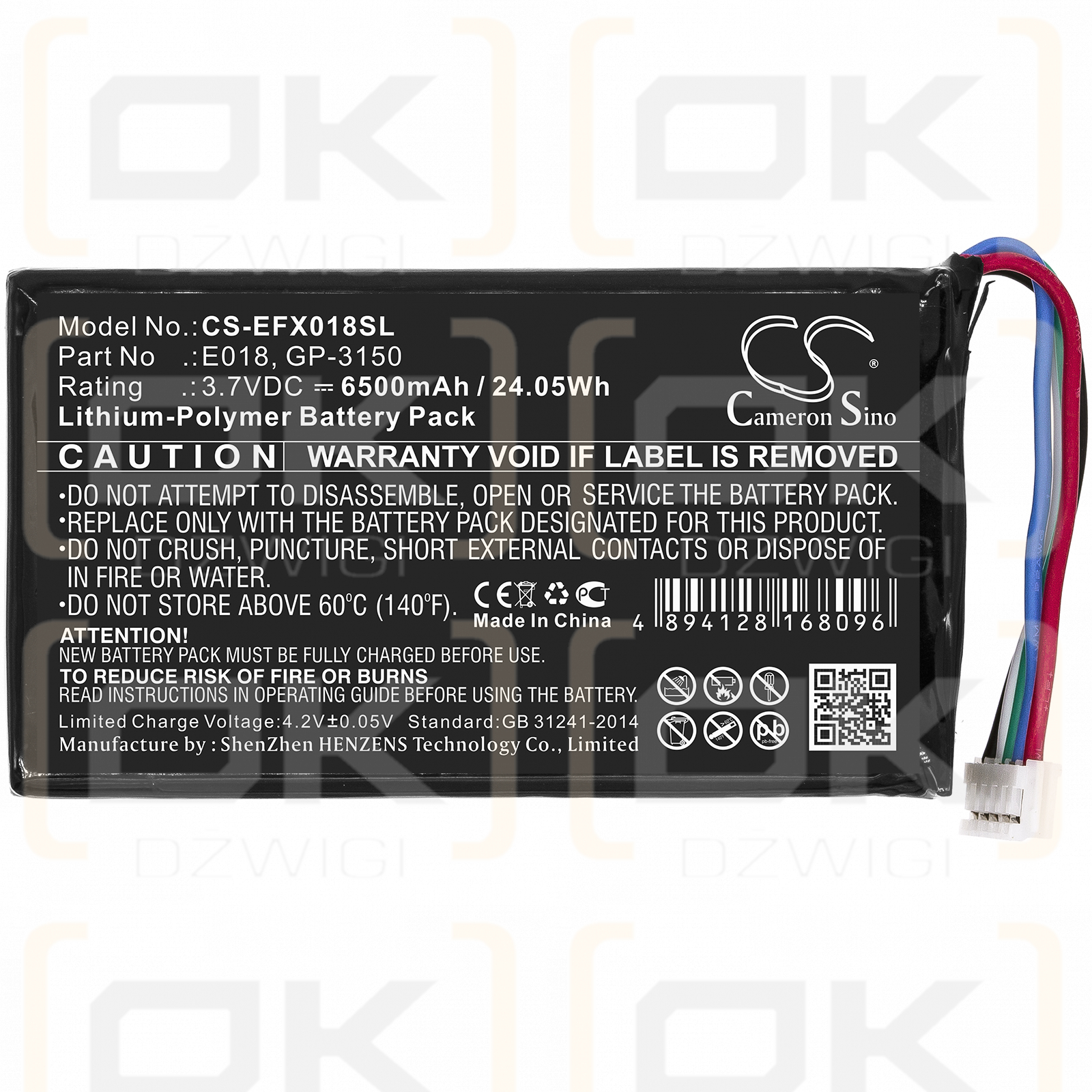 EXFO OX1 Optical Explorer / E018 6500mAh Li-Polymer 3.7V (Cameron Sino)