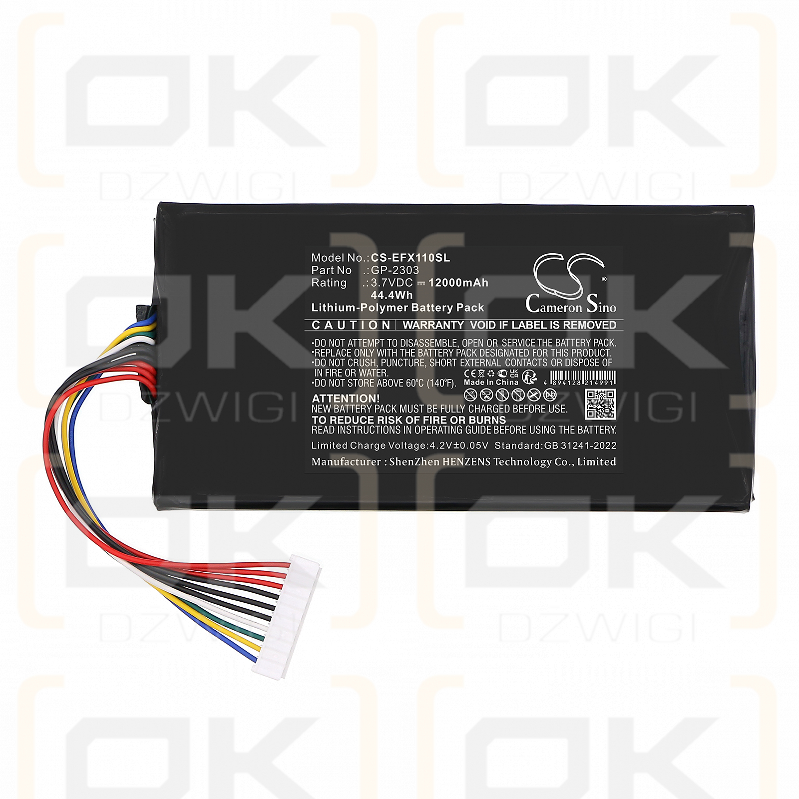 EXFO EX10 10G Ethernet-Tester / 01WQ0037-19 12000 mAh Li-Polymer 3,7 V (Cameron Sino)