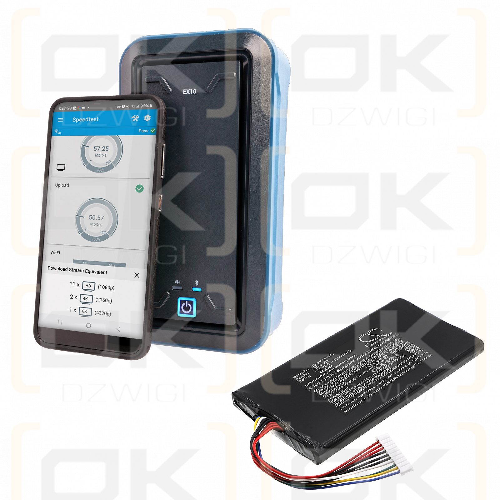 EXFO EX10 10G Ethernet-Tester / 01WQ0037-19 12000 mAh Li-Polymer 3,7 V (Cameron Sino)
