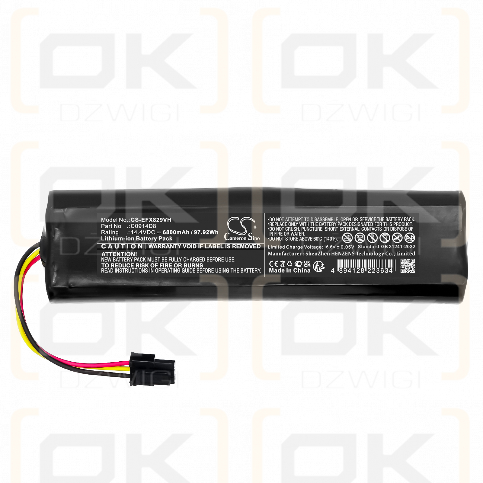 Eufy X8 Pro / C0914D8 6800 mAh Li-ion 14.4 V (Cameron Sino)