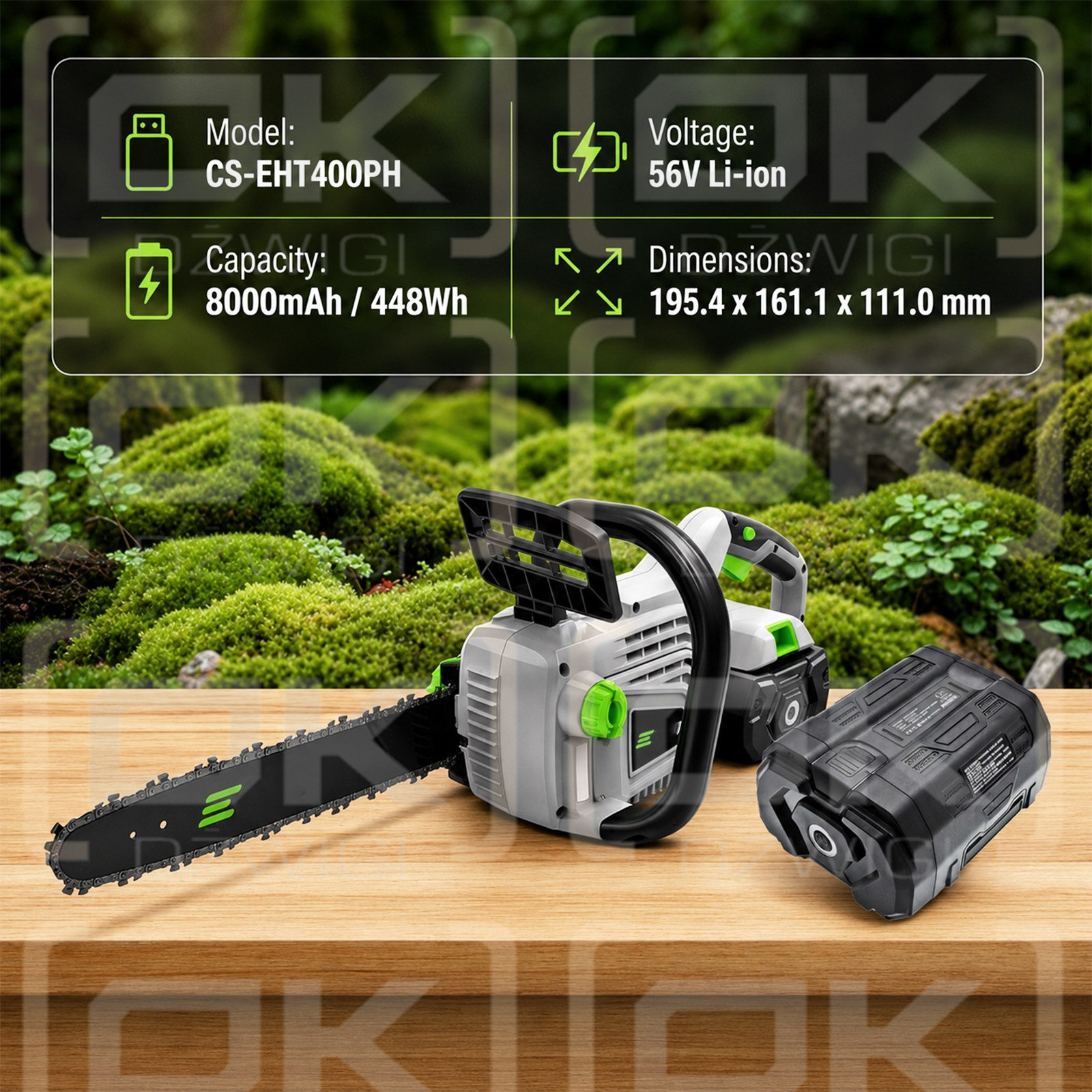 Batería de repuesto para EGO ST1521 / BA1400T 8000mAh Li-ion 56V (Cameron Sino)