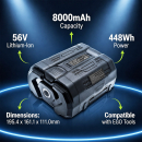 Batería de repuesto para EGO ST1521 / BA1400T 8000mAh Li-ion 56V (Cameron Sino)