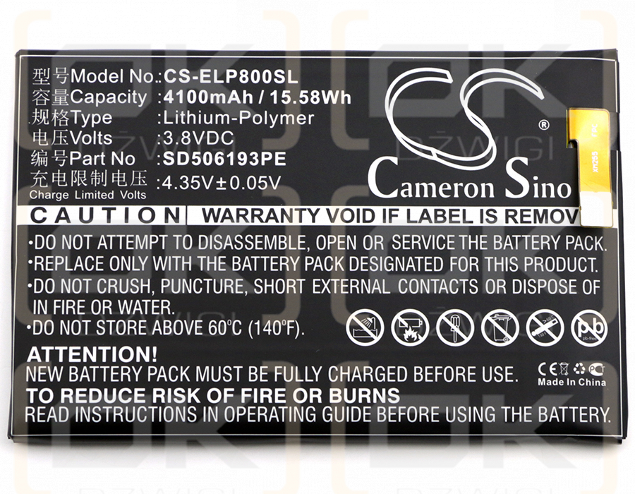 Elephone P8000 / SD506193PE 4100mAh Li-Polímero 3.8V (Cameron Sino)