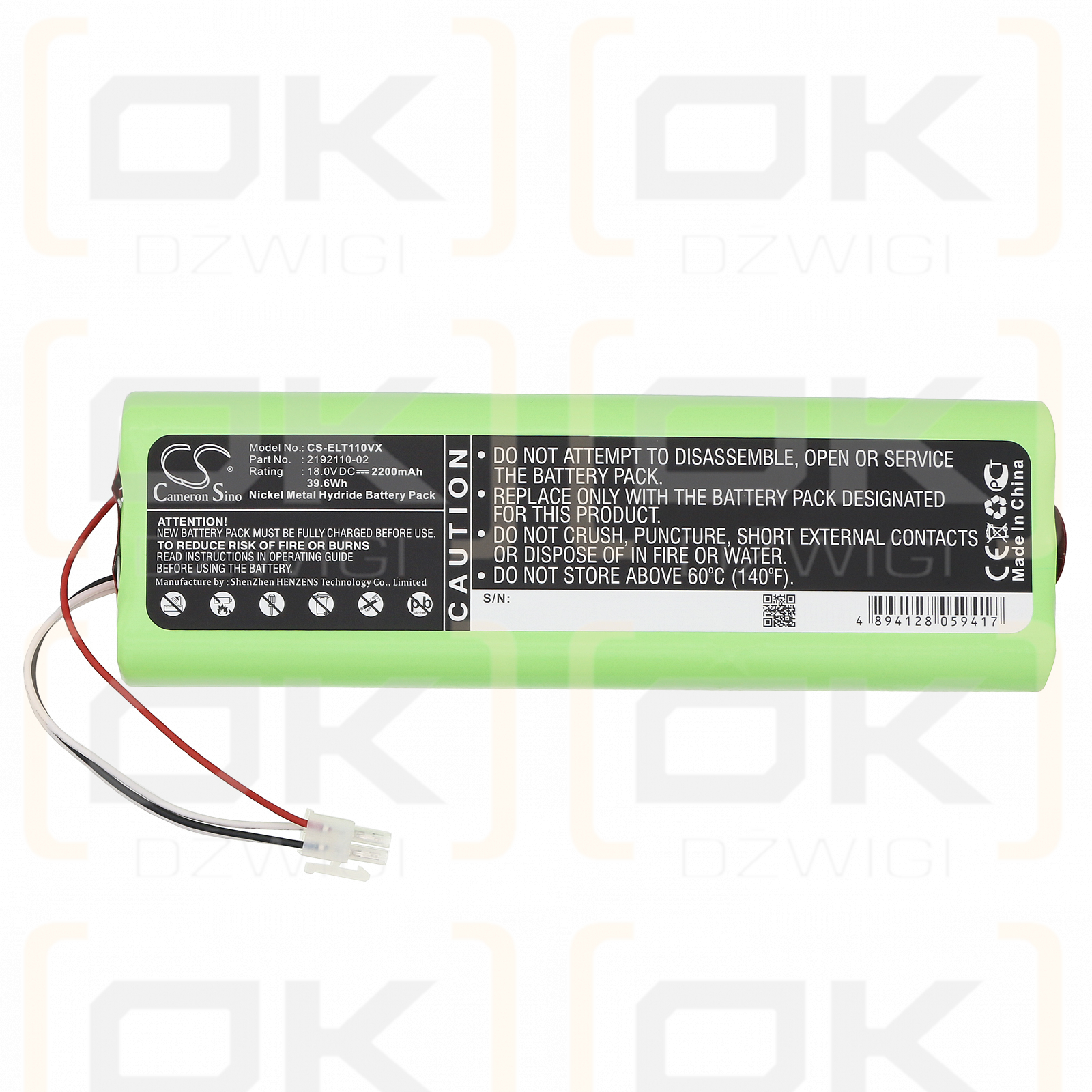 Electrolux Trilobite ZA2 / 2192110-02 2200 mAh Ni-MH 18,0 V (Cameron Sino)