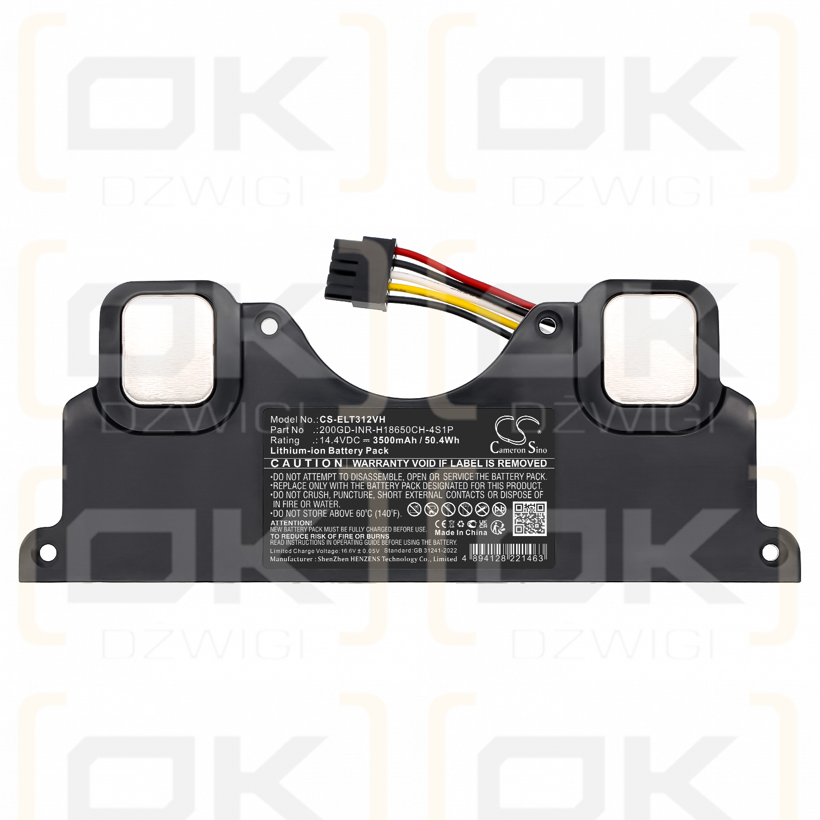 Electrolux Ultimatehome 300 / 200GD-INR-H18650CH-4S1P 3500mAh Li-ion 14.4V (Cameron Sino)