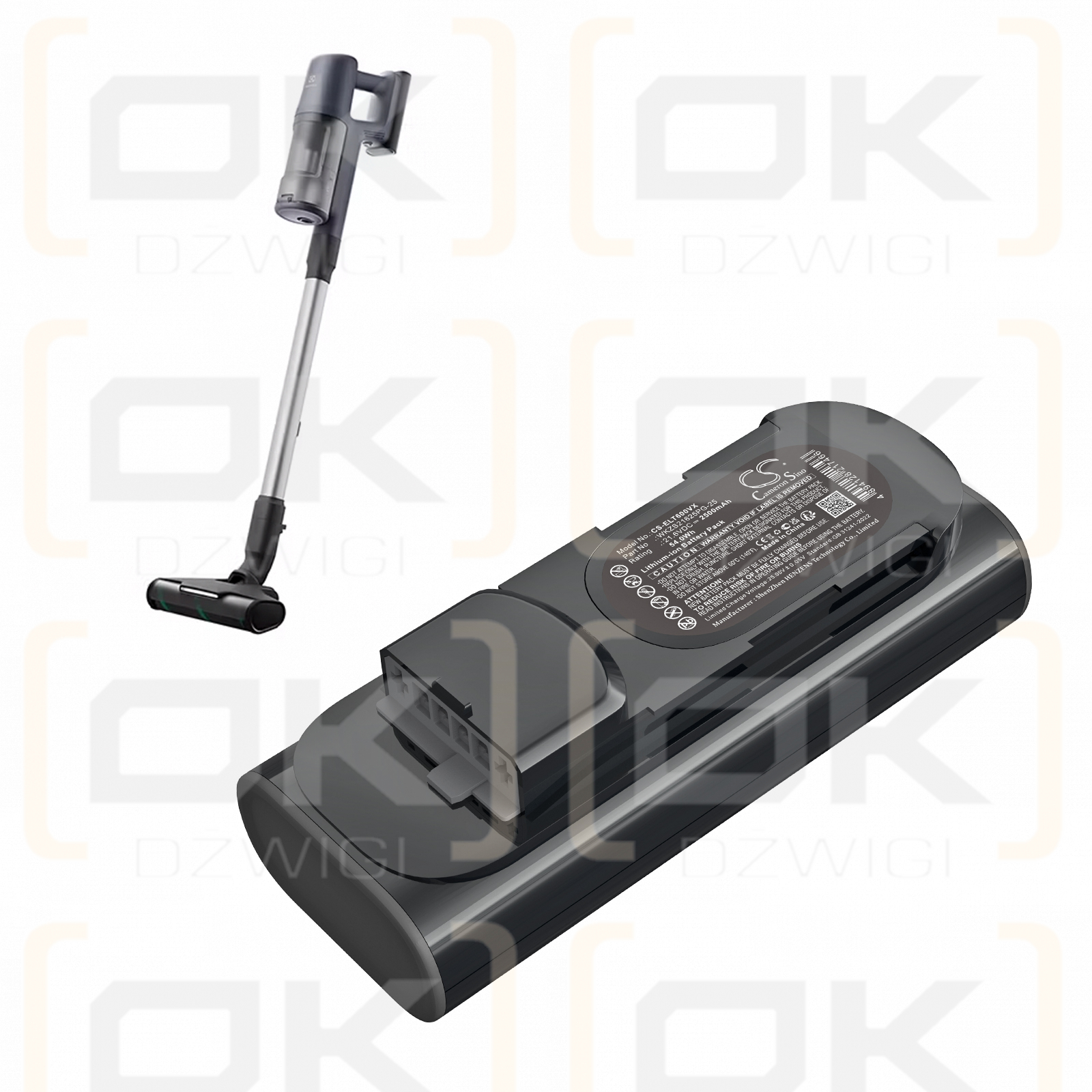 Electrolux Ultimatehome 600 / WKZS21625PG-25 2500mAh Li-ion 21.6V (Cameron Sino)