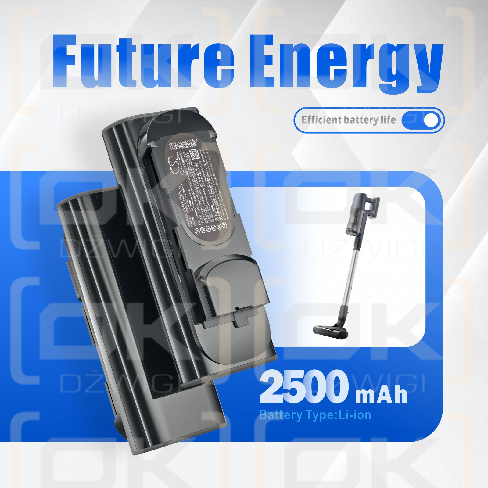 Electrolux Ultimatehome 600 / WKZS21625PG-25 2500mAh Li-ion 21.6V (Cameron Sino)
