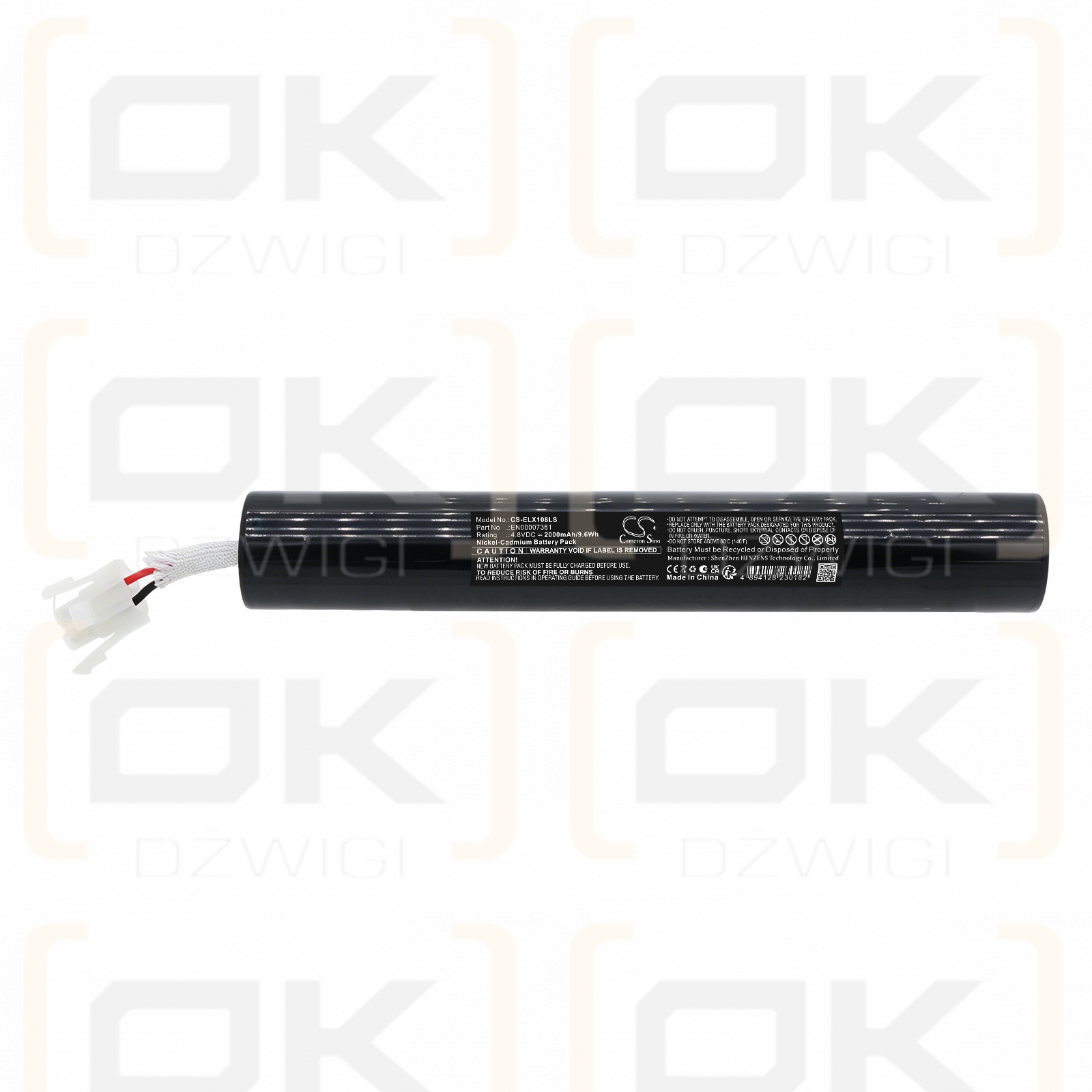 Batería de repuesto para ESYLUX Serie ELH / EN00007361 2000 mAh Ni-CD 4.8 V (Cameron Sino)