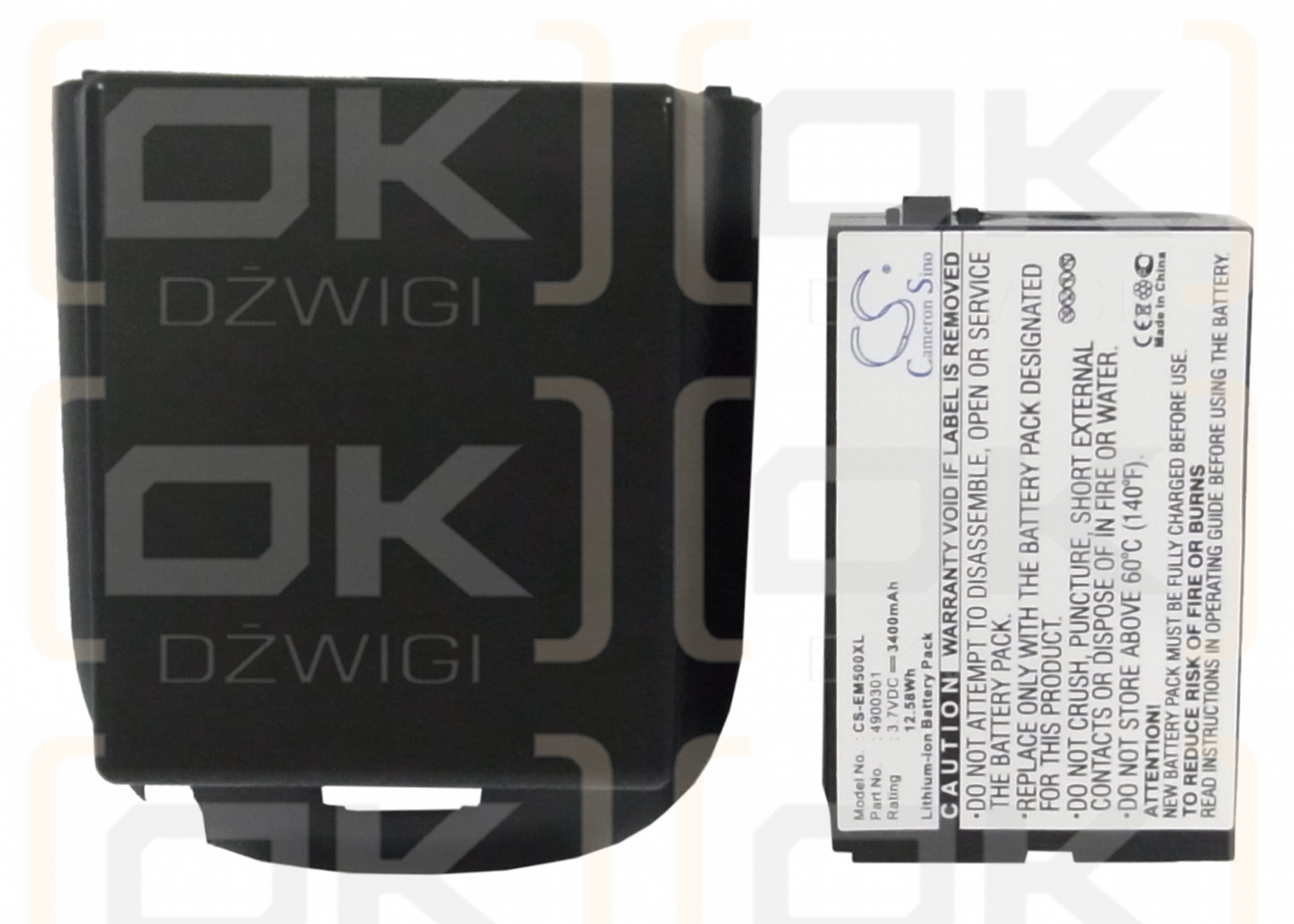 Batería de repuesto para E-TEN G500+ / 4900301, 3400 mAh, iones de litio, 3,7 V (Cameron Sino)