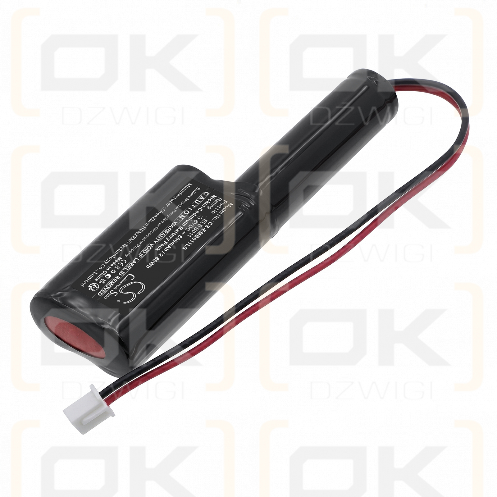 Batería de repuesto para Lithonia ELB B011 800mAh Ni-CD 3.6V (Cameron Sino)