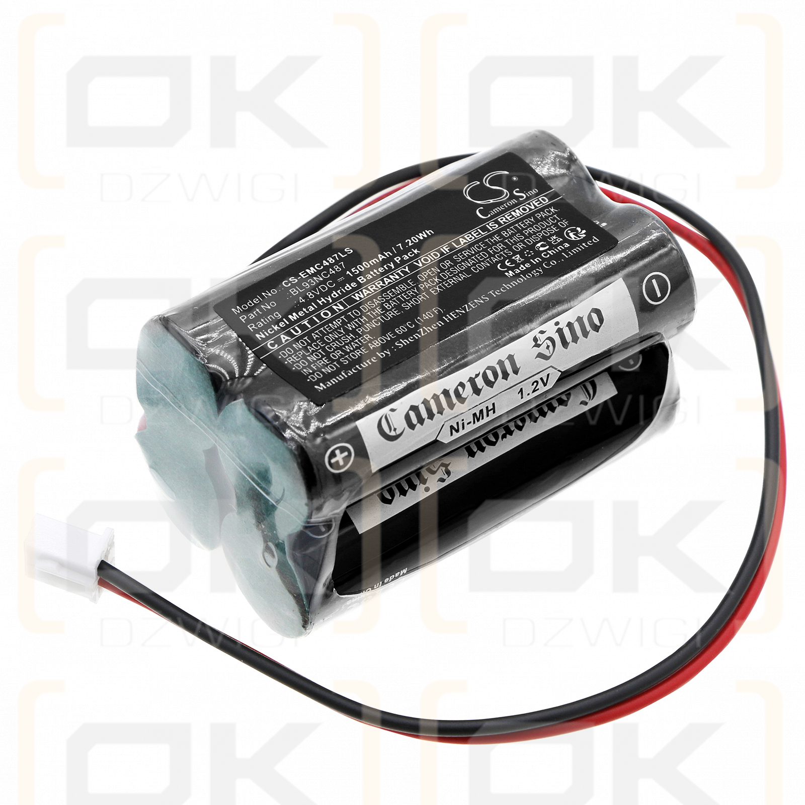 Cooper Industries 6200RP / 4-TD-800AA-HP 1500mAh Ni-MH 4.8V (Cameron Sino)