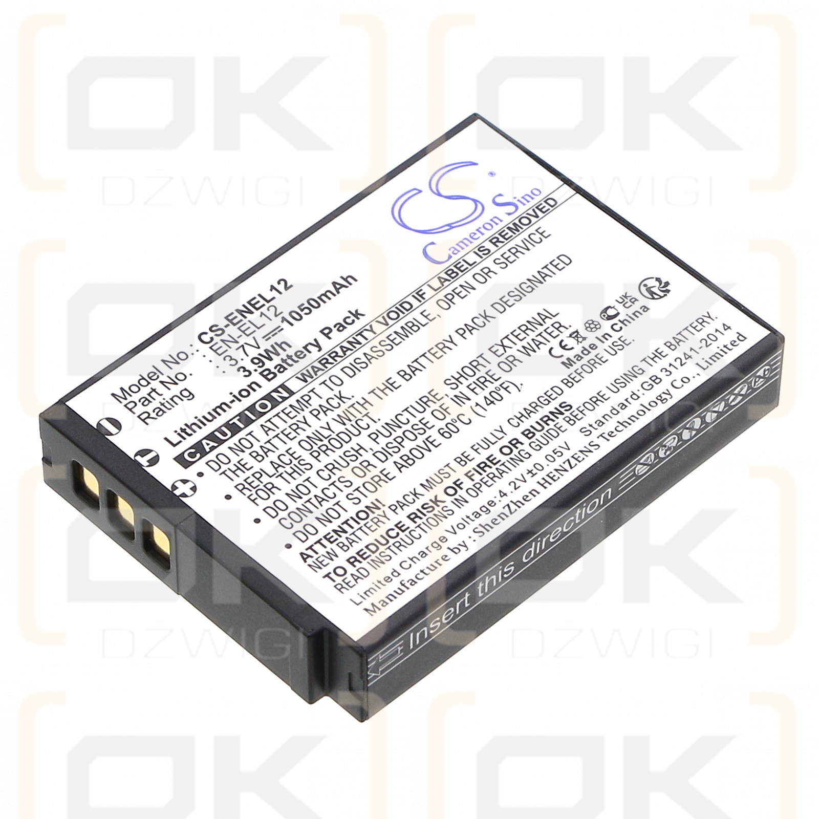 NIKON KeyMission 360 / EN-EL12 1050mAh Li-ion 3.7V (Cameron Sino)