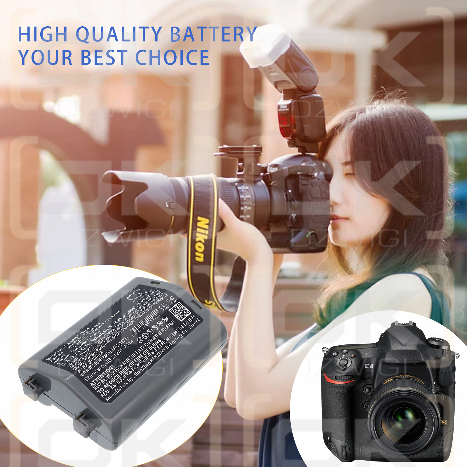 NiKon D850 / EN-EL18 3300 mAh Li-ion 10,8 V (Cameron Sino)