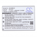 NiKon Coolpix S51c / EN-EL8 650 мАч, литий-ионный, 3,7 В (Cameron Sino)