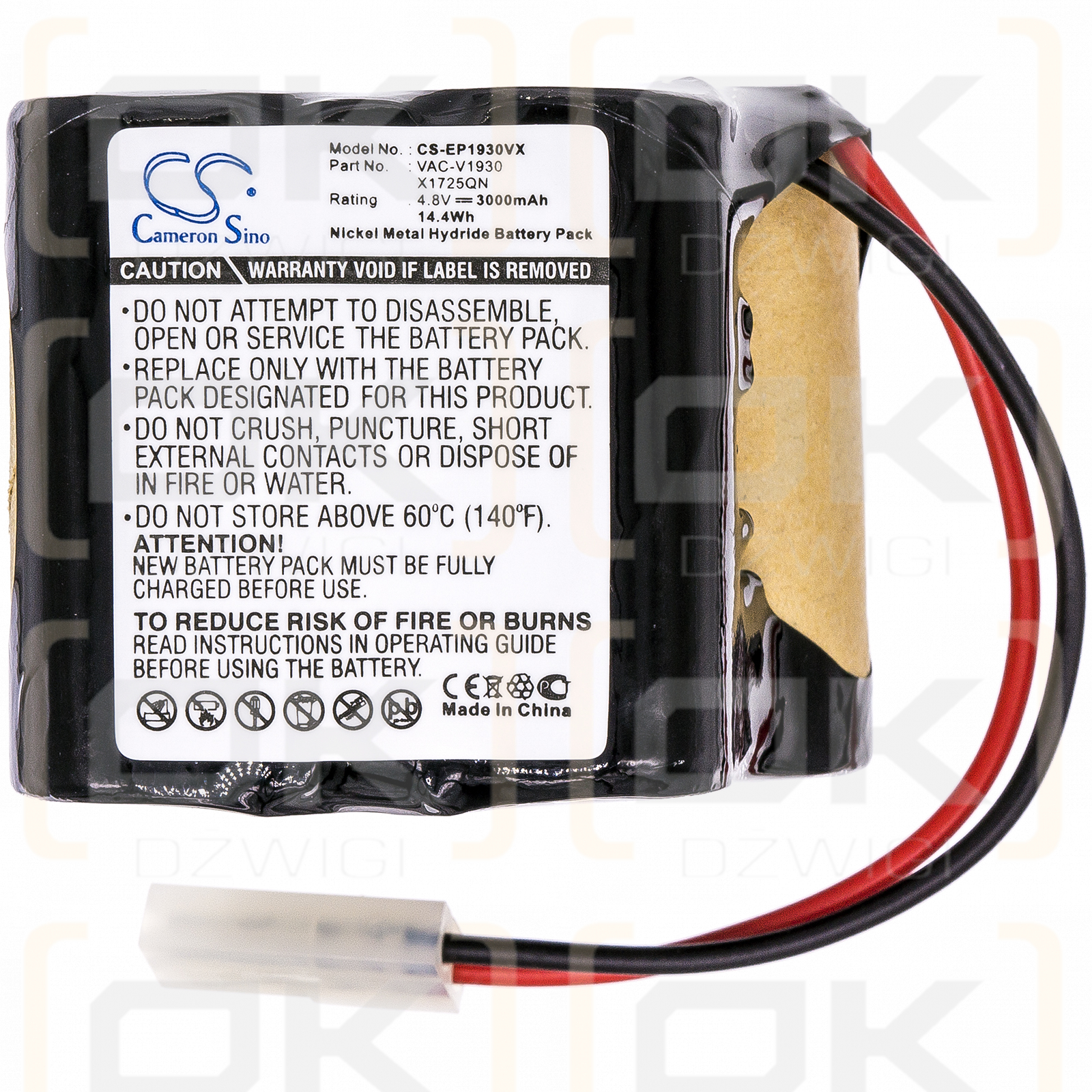 Euro Pro X1725QN / VAC-V1930 3000 mAh Ni-MH 4,8 V (Cameron Sino)