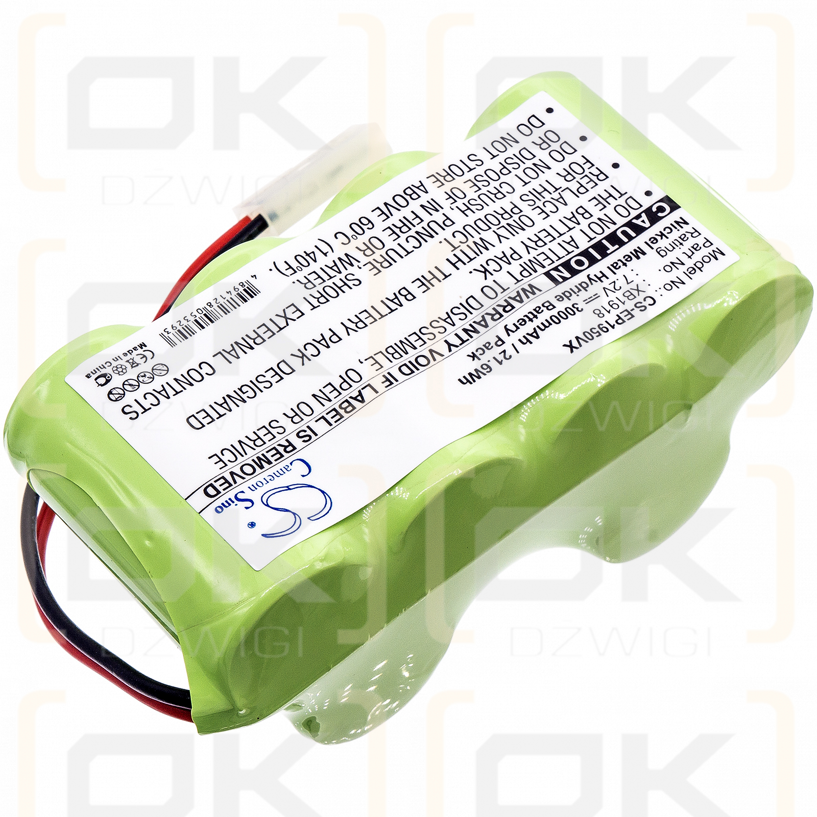 Euro Pro EU-36120 / XB1918 3000 mAh Ni-MH 7,2 V (Cameron Sino)