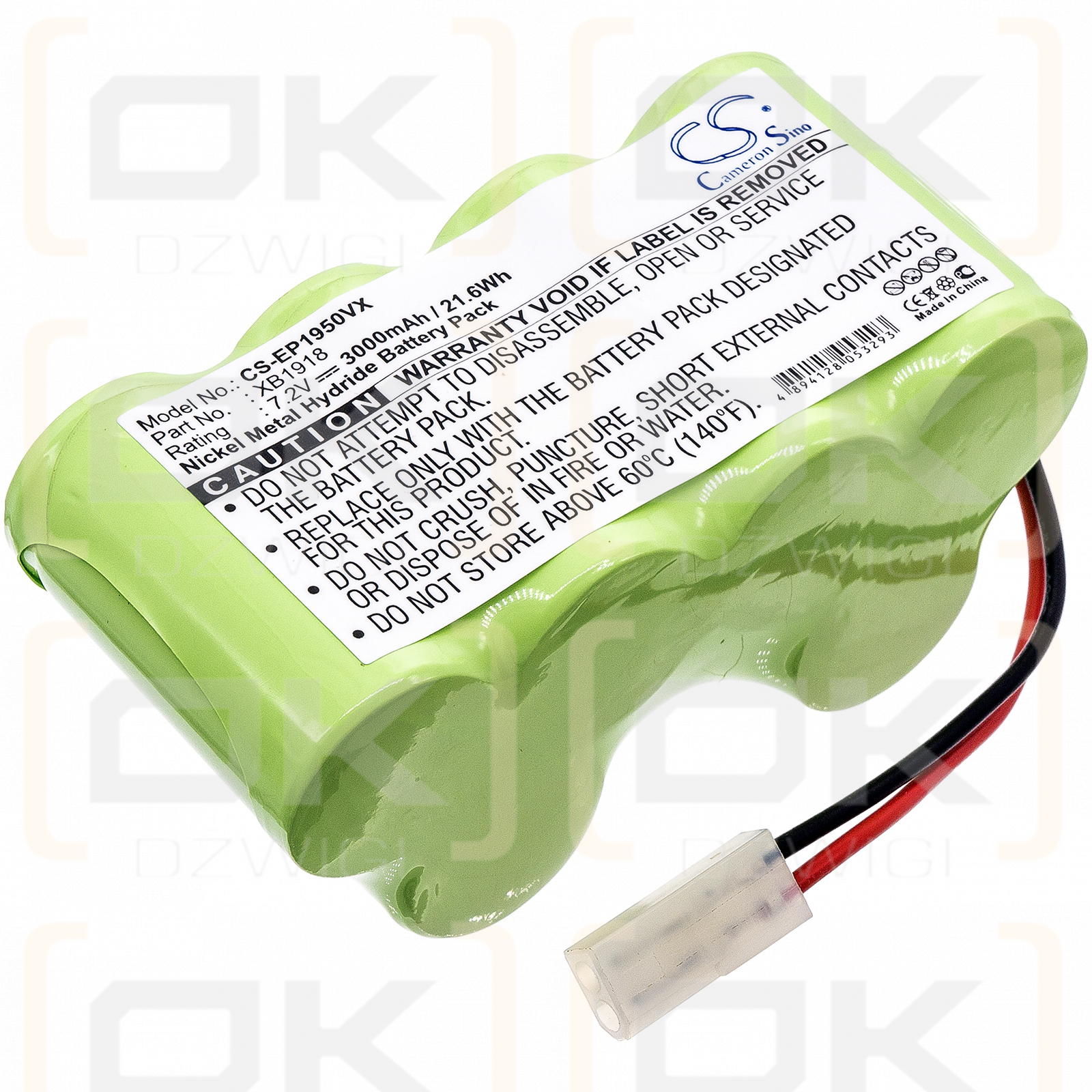 Euro Pro EU-36120 / XB1918 3000 mAh Ni-MH 7,2 V (Cameron Sino)