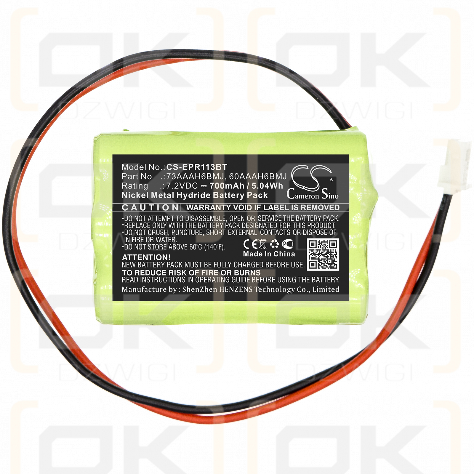 Electia C-Fence GSM panel / 802306063Y3/802307363Y1 700mAh Ni-MH 7.2V (Cameron Sino)