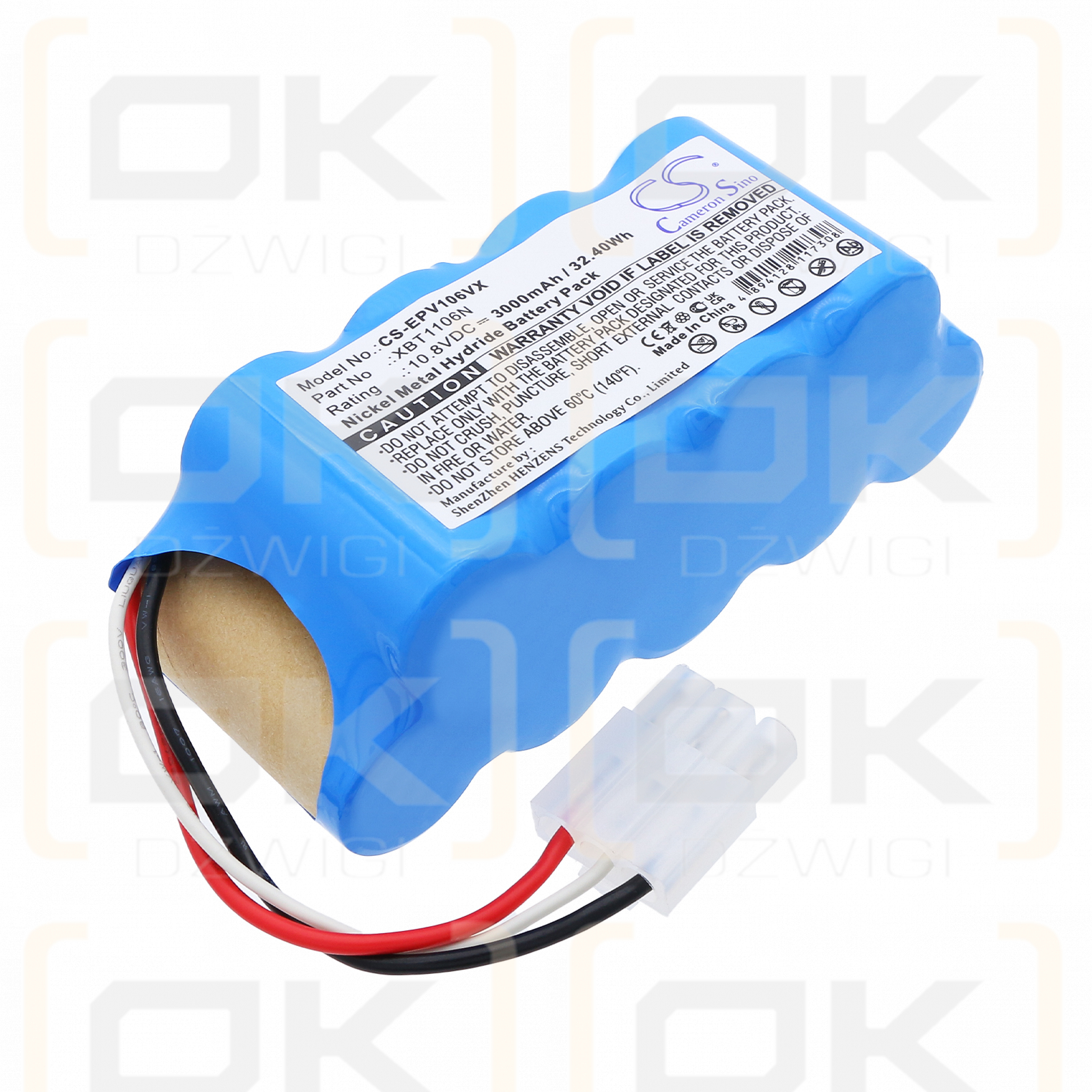 Euro Pro SV1106N / XBT1106N 3000 mAh Ni-MH 10.8 V (Cameron Sino)